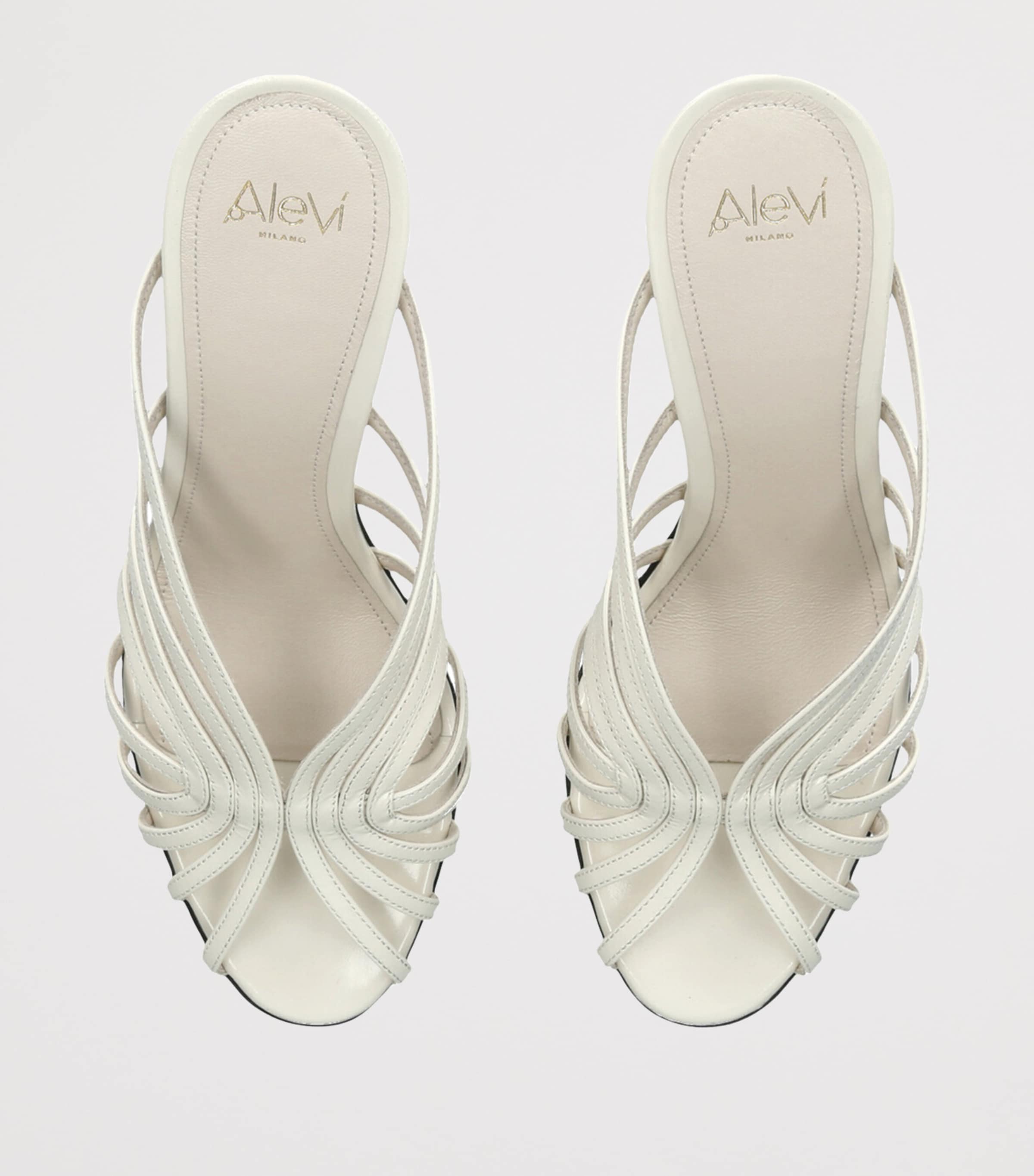 Alevì Patent Leather Diana Heeled Sandals 95 White Image 4