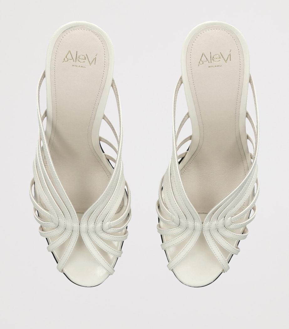 Alevì Patent Leather Diana Heeled Sandals 95 White Image 4