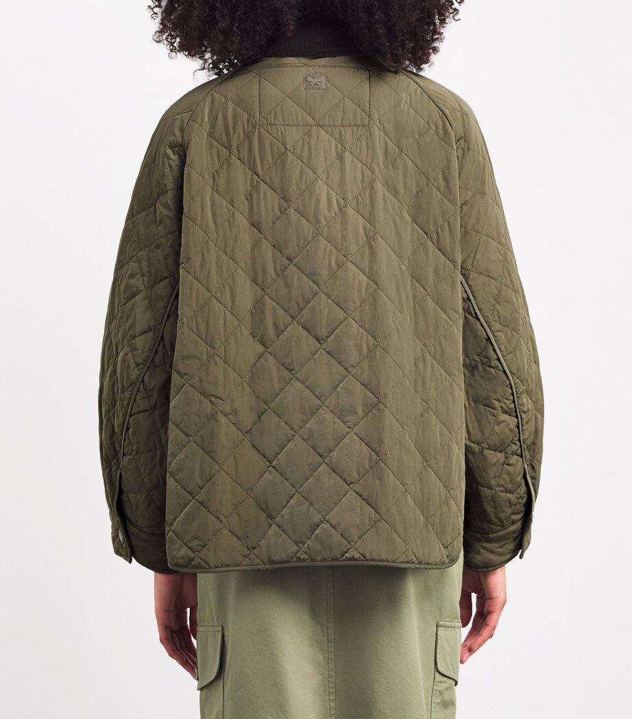 Weekend Max Mara Womens Water-Repellent Quilted Jacket Kaki Image 4