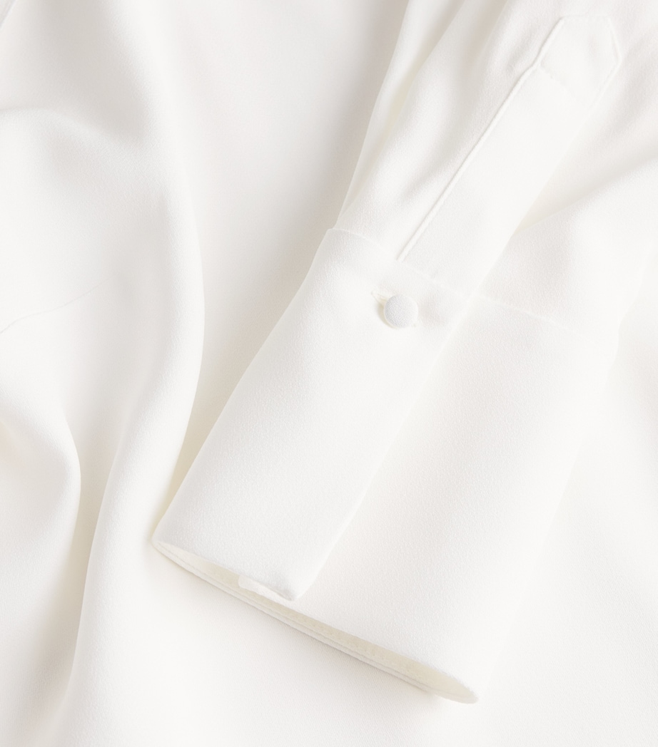 Satin Long-Sleeve Top IVORY Image 5