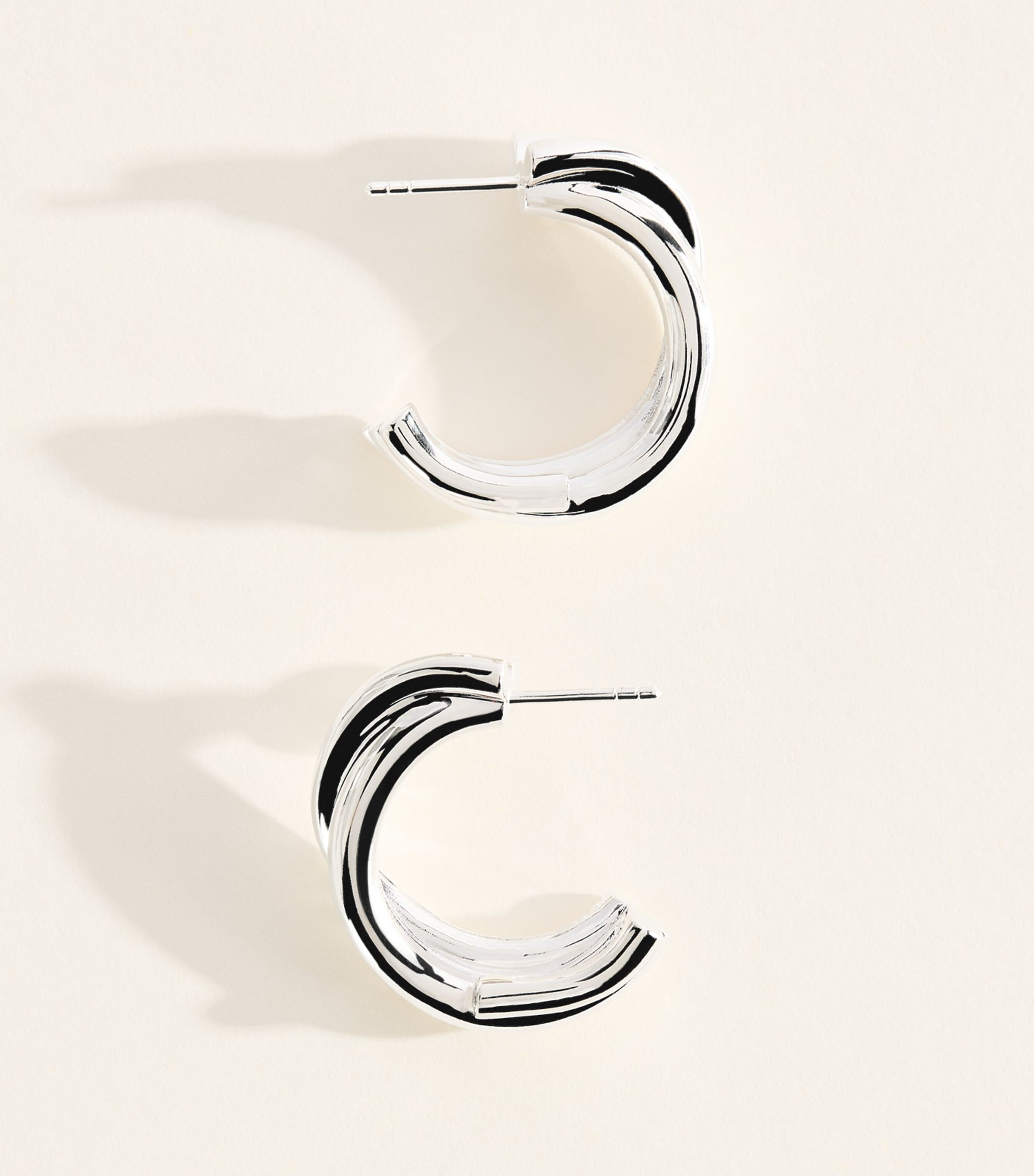 Completedworks Silver-Plated Irregular Hoop Earrings Silver Plated Image 5
