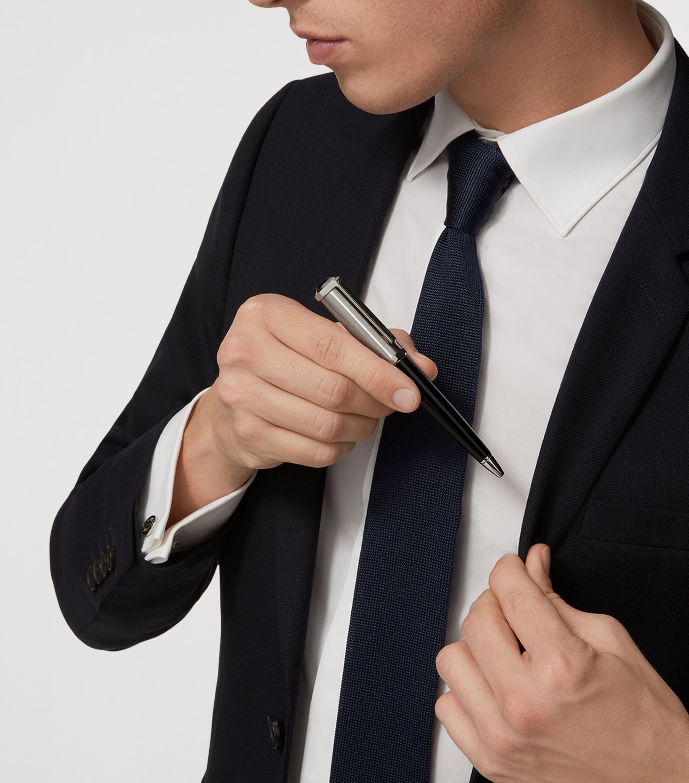 Santos-Dumont Ballpoint Pen BLACK & SILVER Image 2