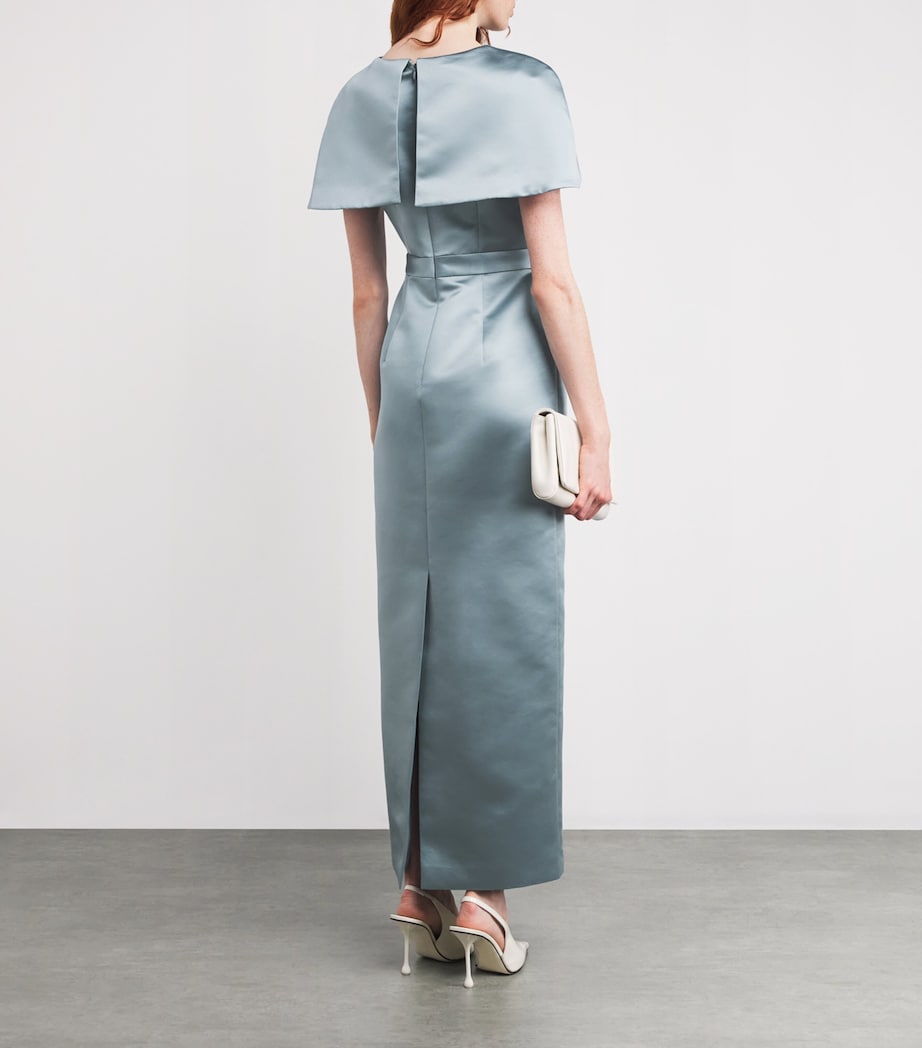 Satin Bow Anita Maxi Dress POWDER BLUE Image 3