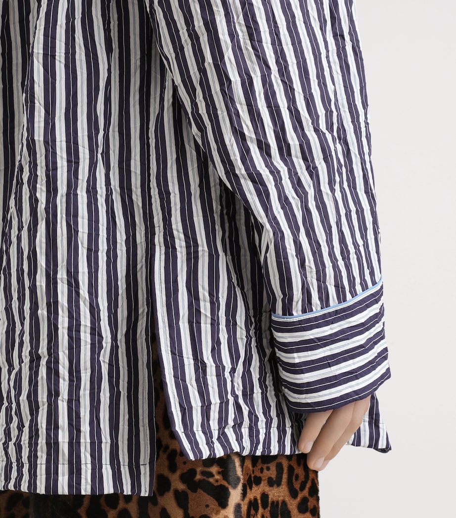 Dolce&Gabbana Mens Crinkled Stripe Oversized Shirt Striped Image 5