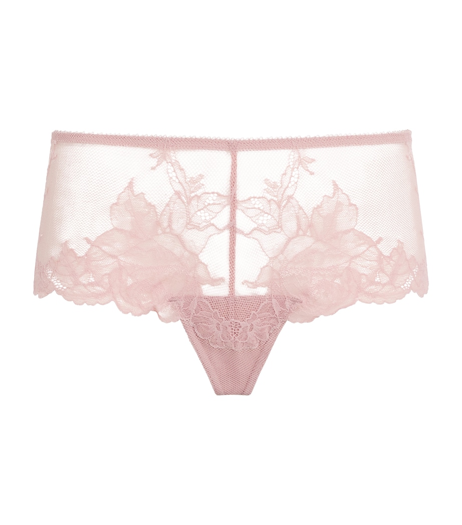 Lace Vivid Attraction Tanga Briefs 666 WOODROSE Image 1