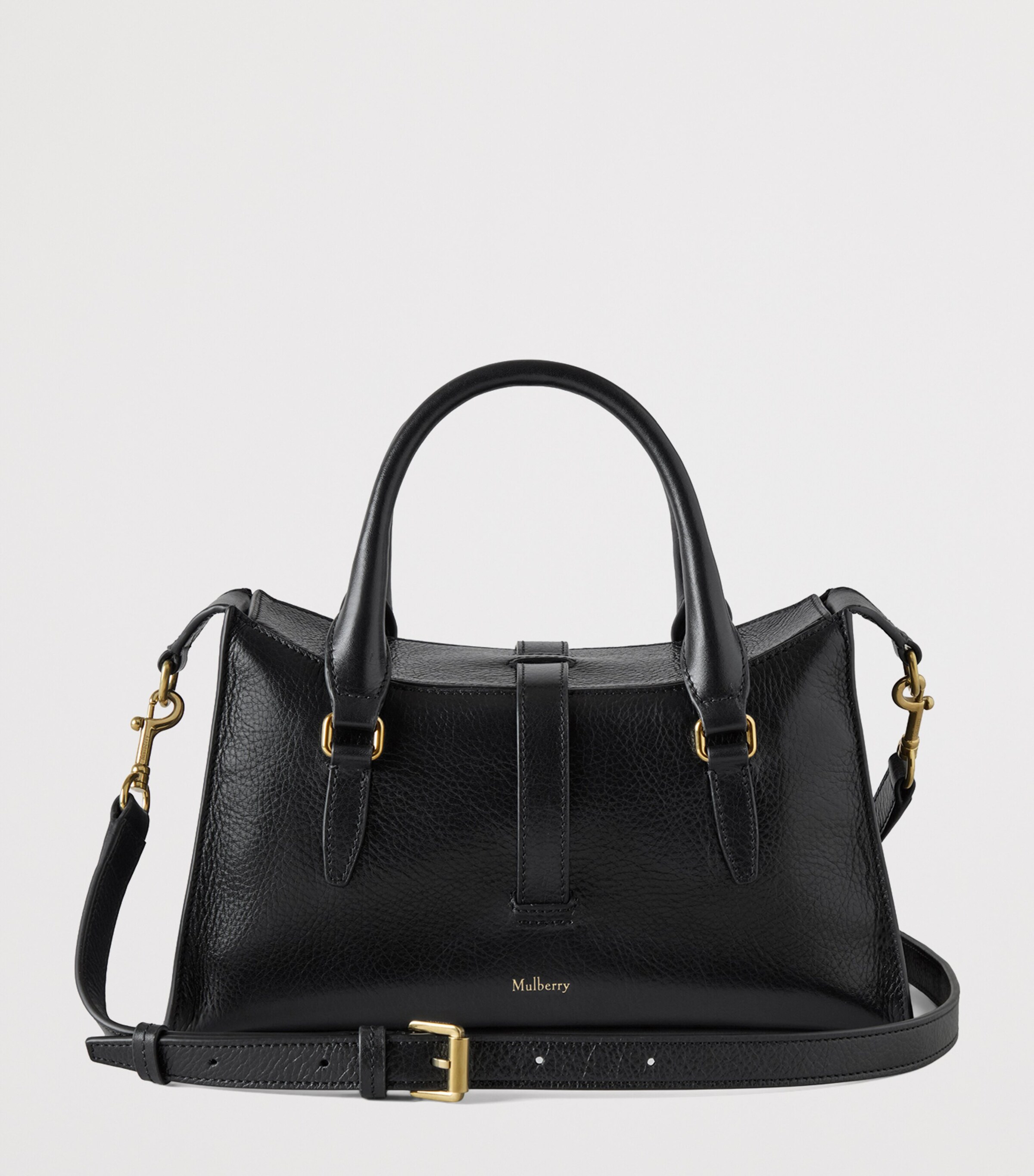 Small Leather Roxanne Top-Handle Bag BLACK Image 3