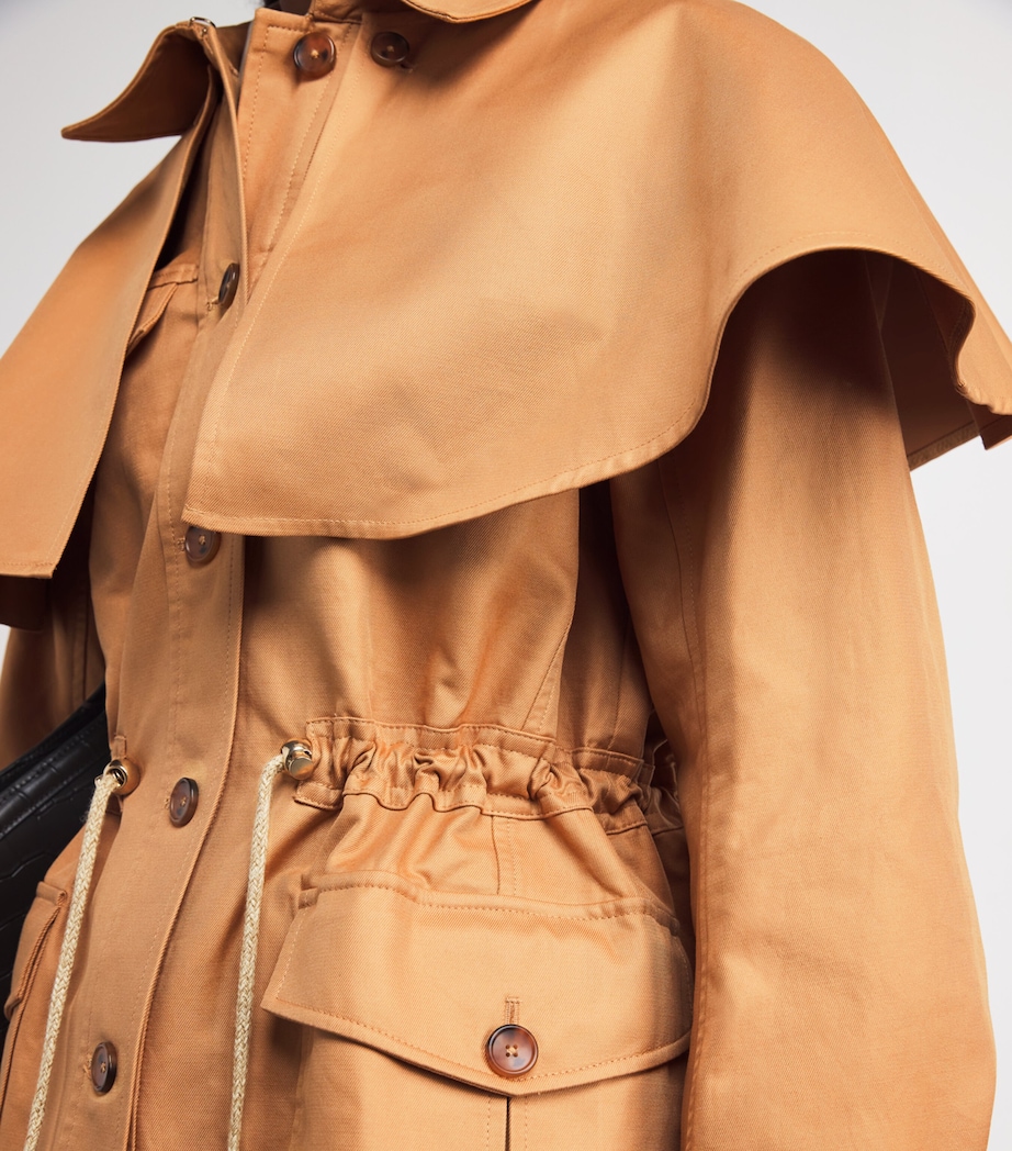 Cotton Cape-Overlay Devon Coat ALPACA Image 7