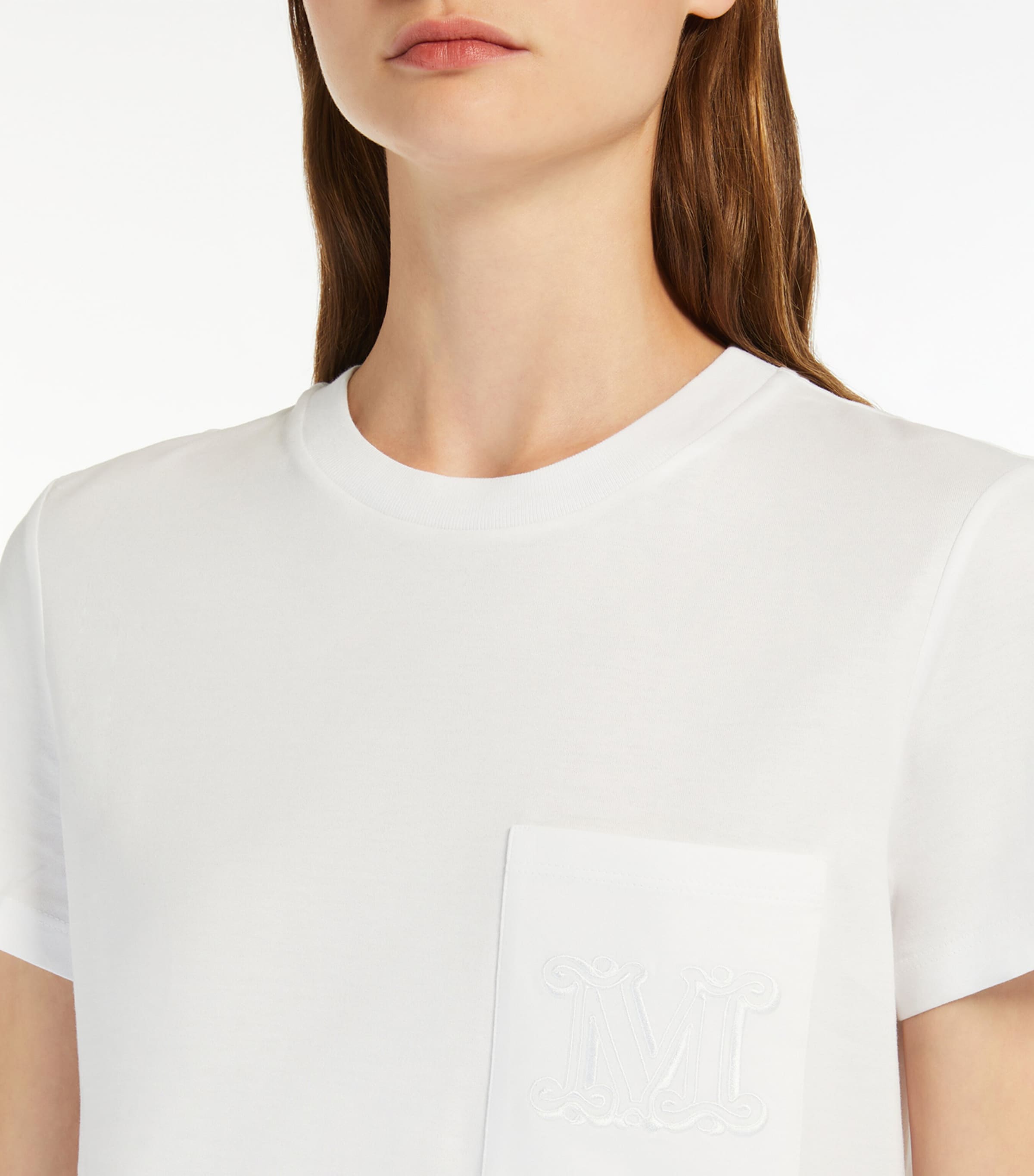 Max Mara Womens Cotton Logo T-Shirt Optical White Image 5