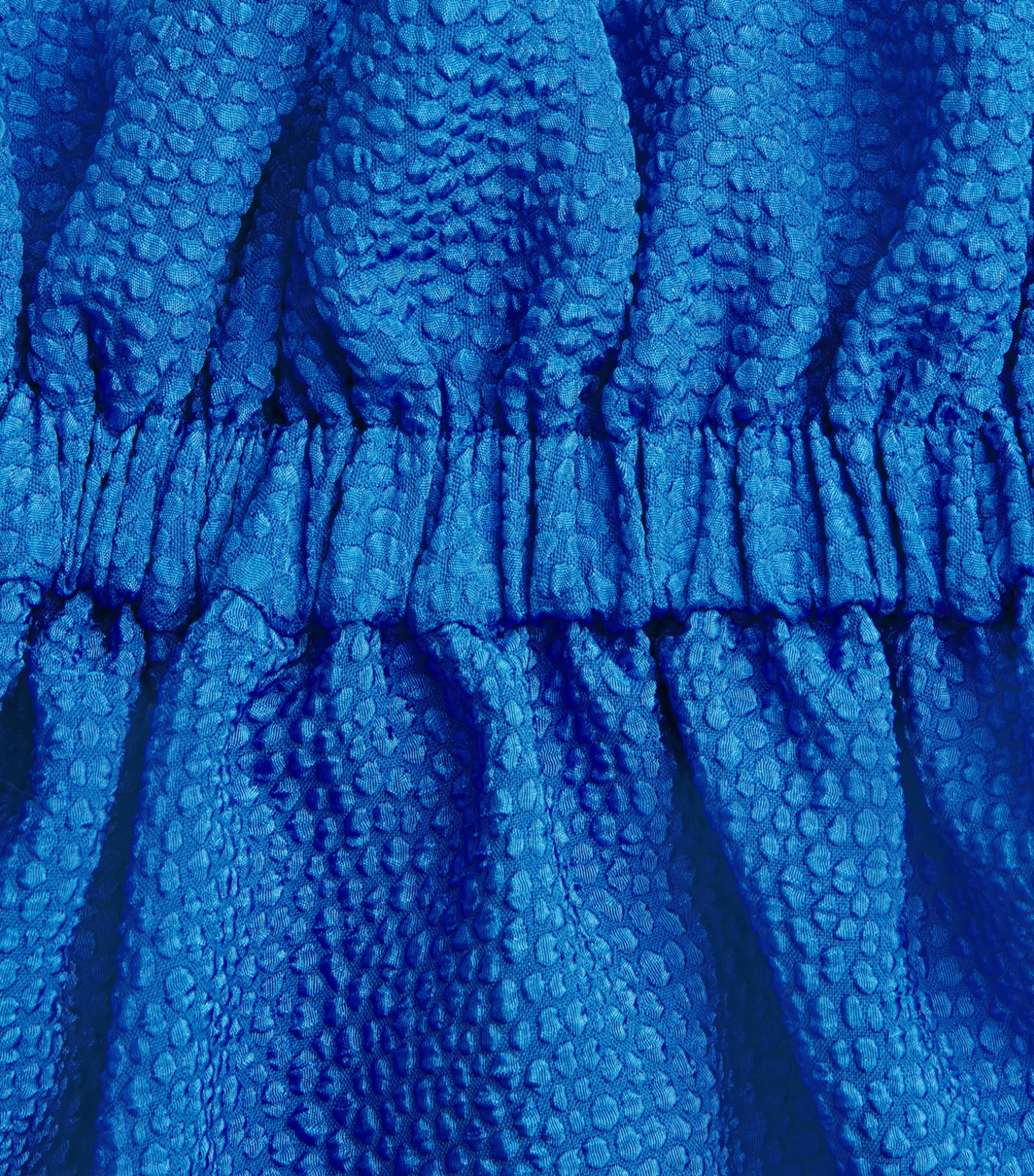 Edeline Lee Womens Jacquard Ruff Blouse Royal Blue Image 6