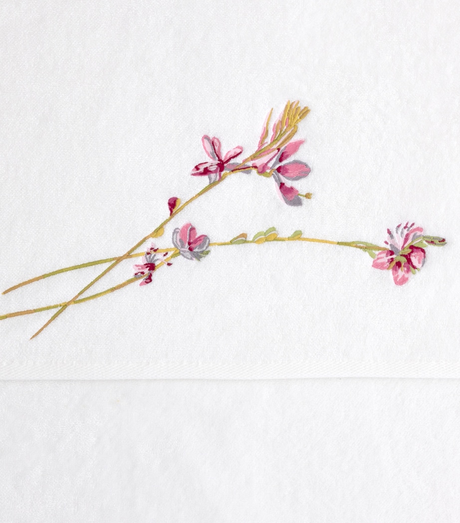 Floral Gaura Bath Mat (90cm x 160cm) BLANC Image 4