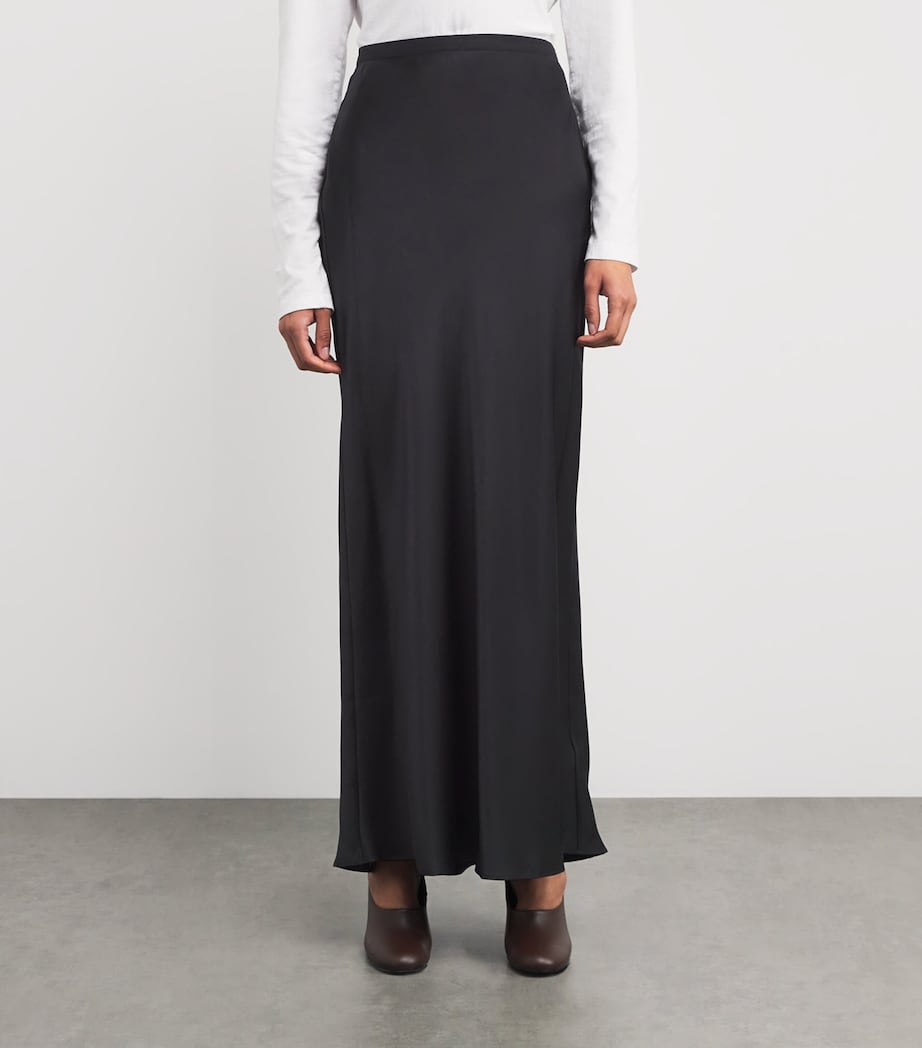 Silk Bar Maxi Skirt BLACK Image 3