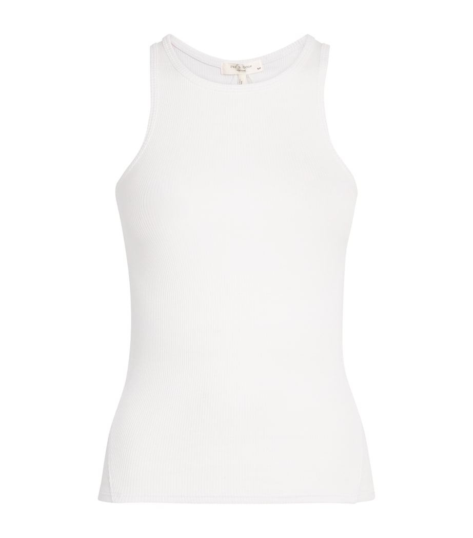 The Essential Rib Tank Top WHITE Image 1