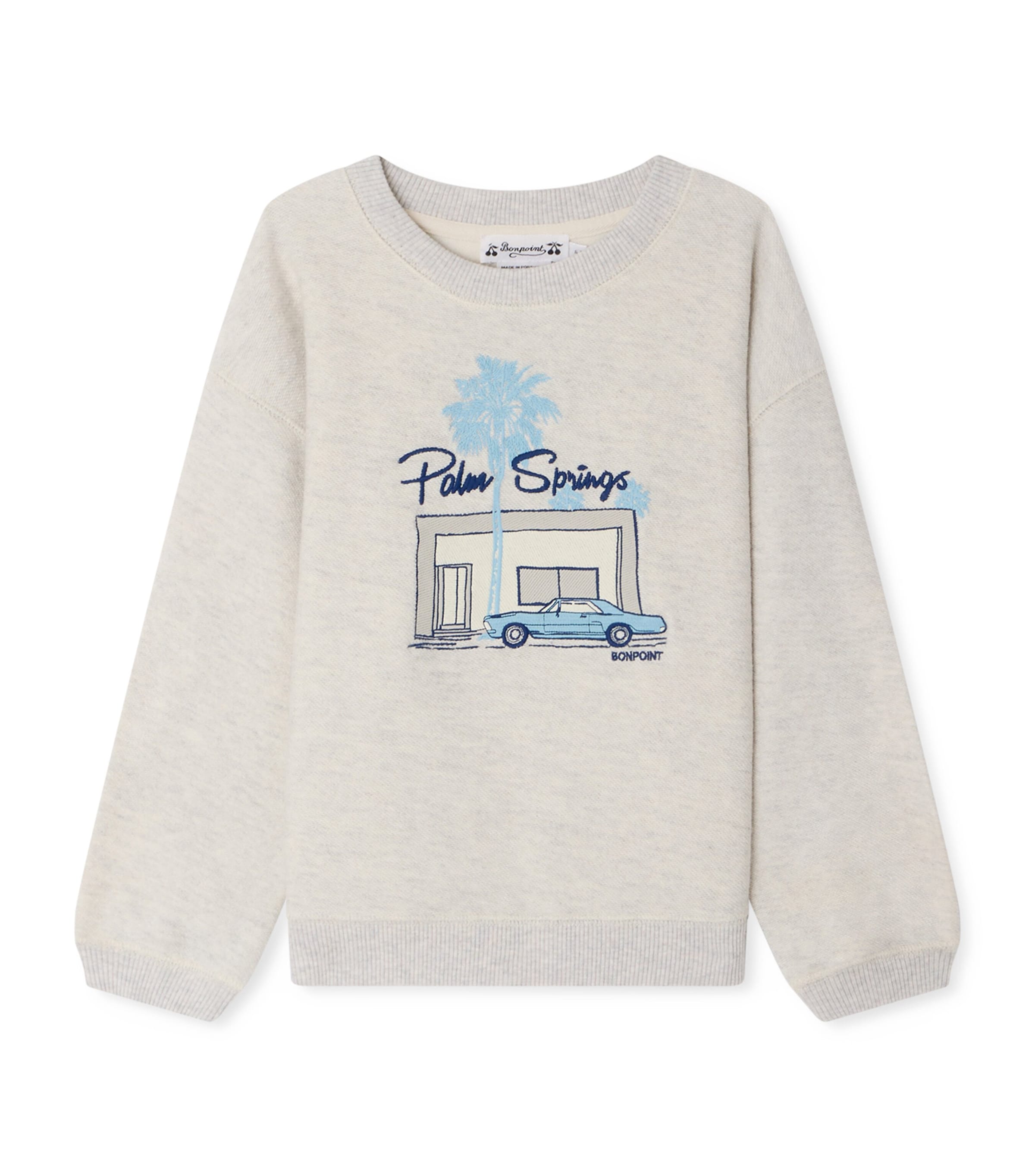 Bonpoint Organic Cotton Tonino Sweatshirt (4-8 Years) Gris Chine Image 1