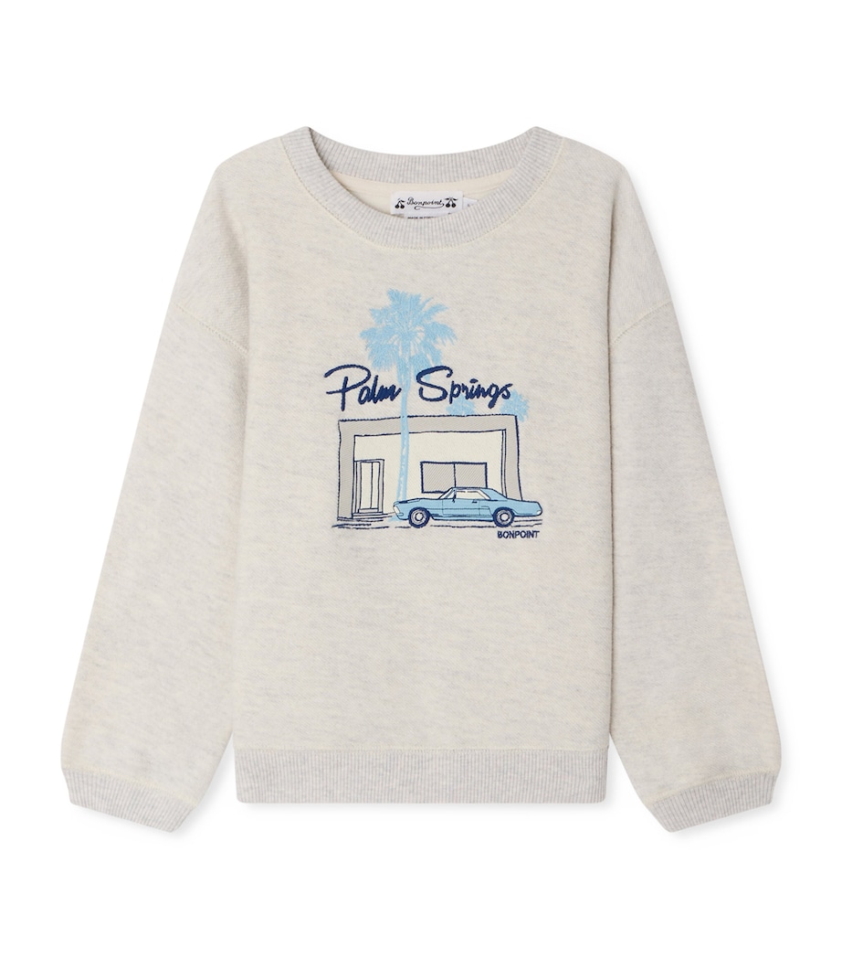 Bonpoint Organic Cotton Tonino Sweatshirt (4-8 Years) Gris Chine Image 1