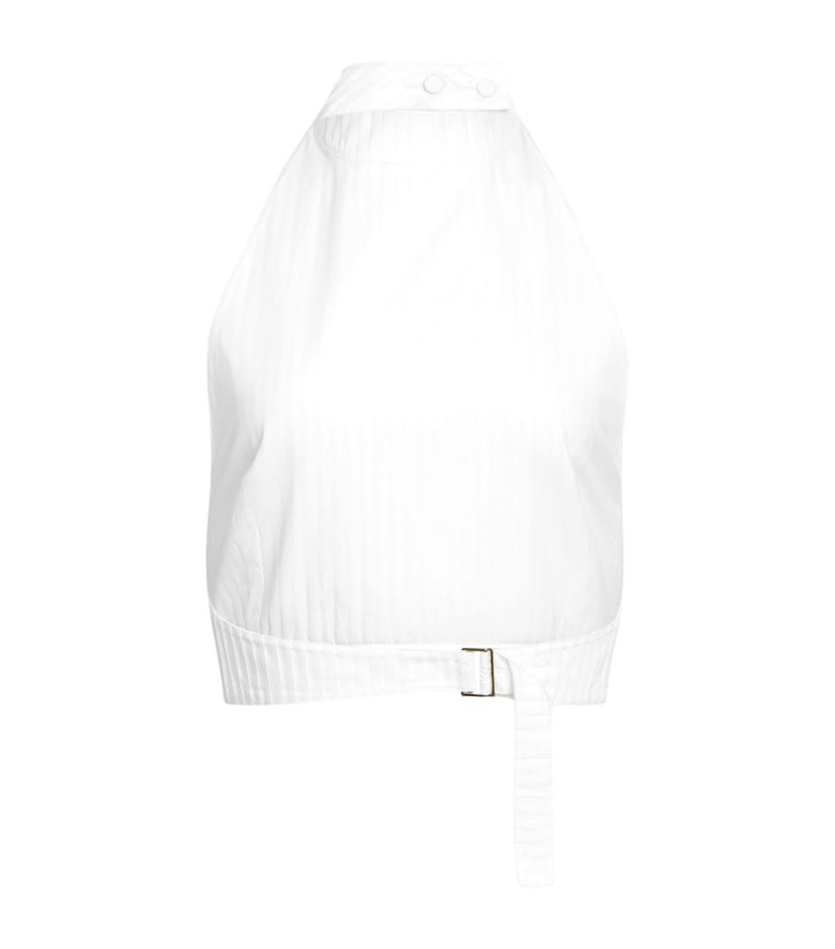 Cotton Plastron Top BLANC Image 5