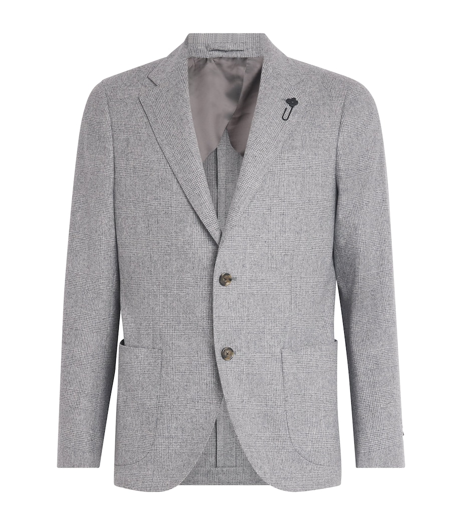 Virgin Wool-Cashmere Check Blazer 910GR Image 1