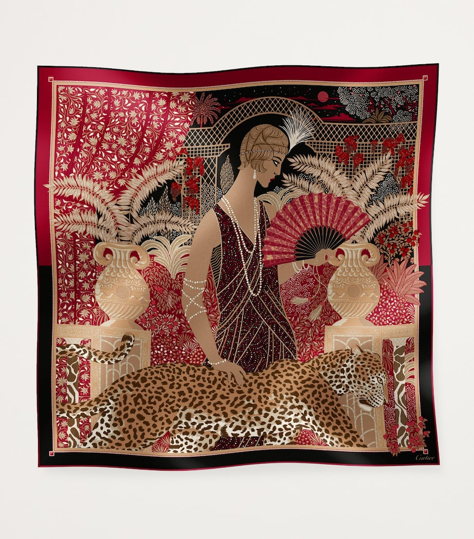 Cartier Silk Printed Scarf Red Image 3