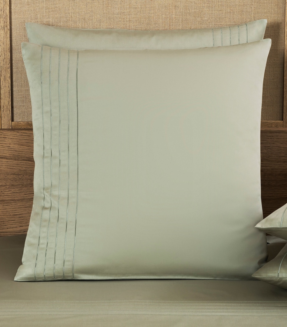 Cotton Lush Ajour Square Pillowcase Set (65cm x 65cm) 6419 - TRANQUIL GREE Image 1