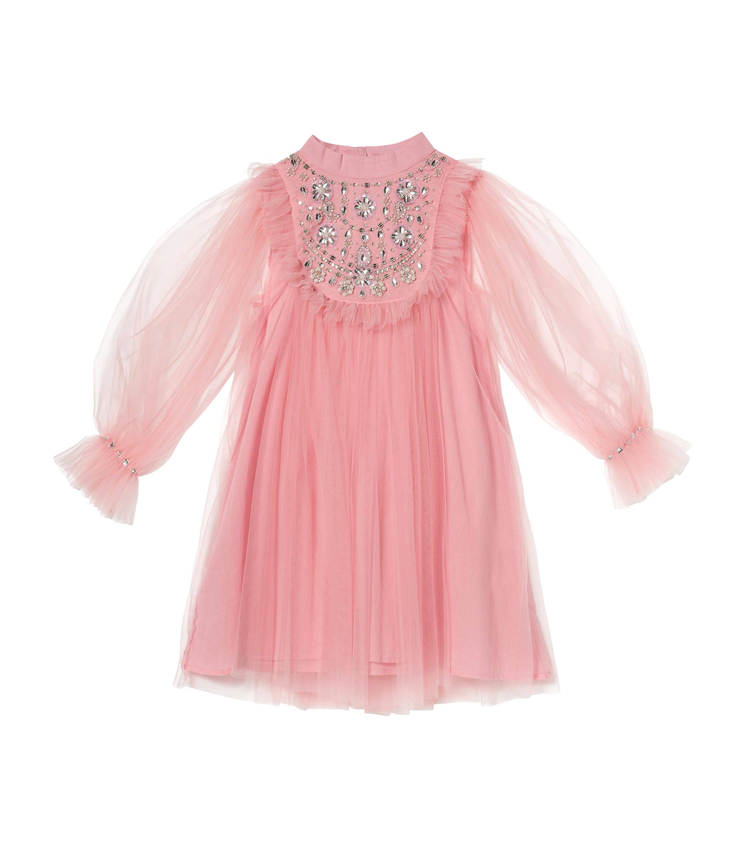 Tutu Du Monde Embellished Tumon Almas Dress (12-14 Years) Peach Blush Image 1