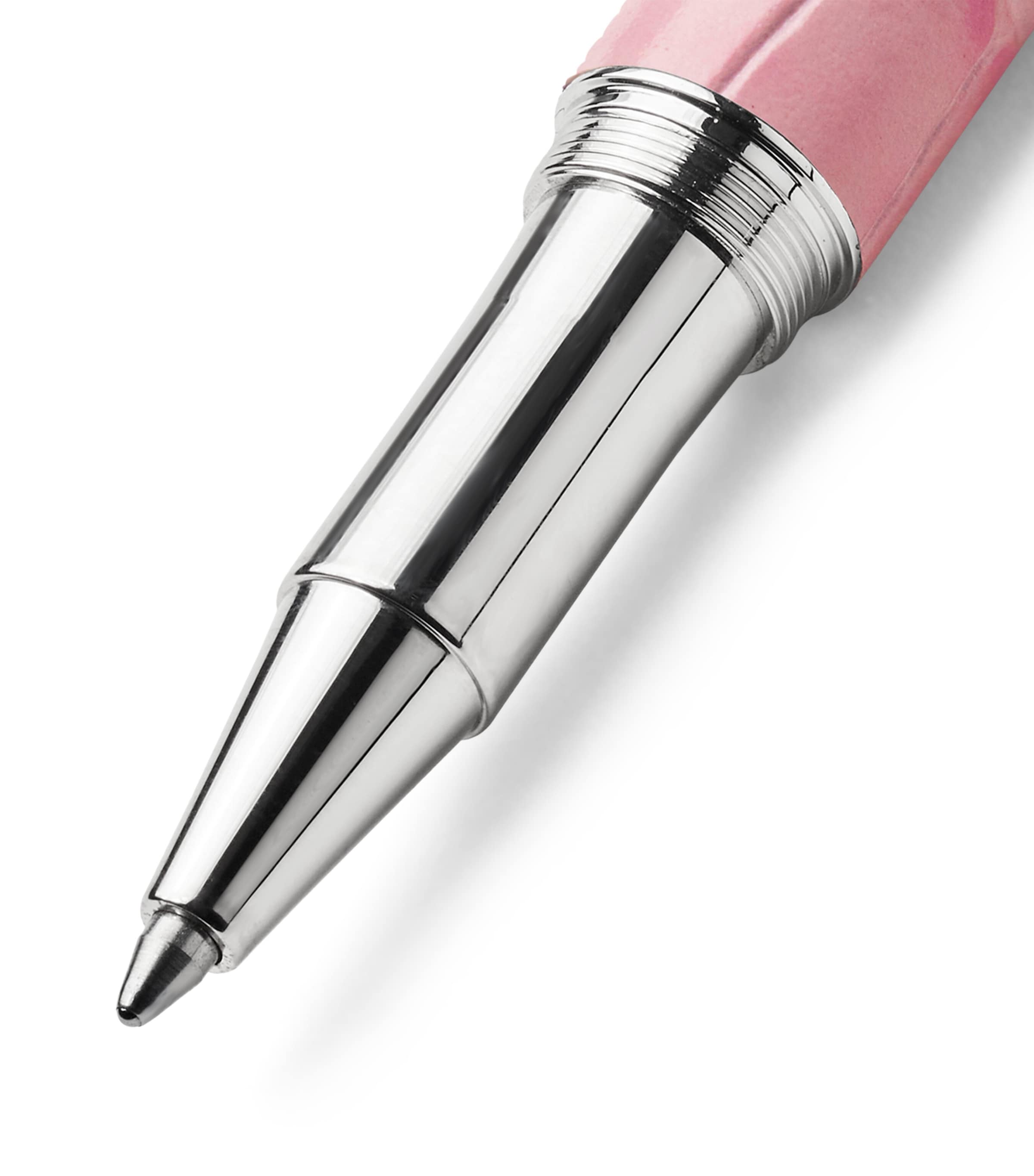 Aspinal Of London Croc-Embossed Leather London Rollerball Pen Lilac Image 3