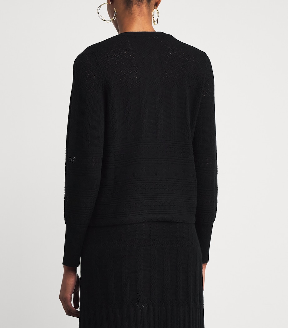 Wool-Cashmere Trio Cardigan 1001 NOIR Image 4