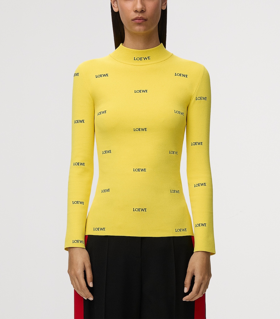 LOEWE Womens All-Over Logo Top Yellow Image 3
