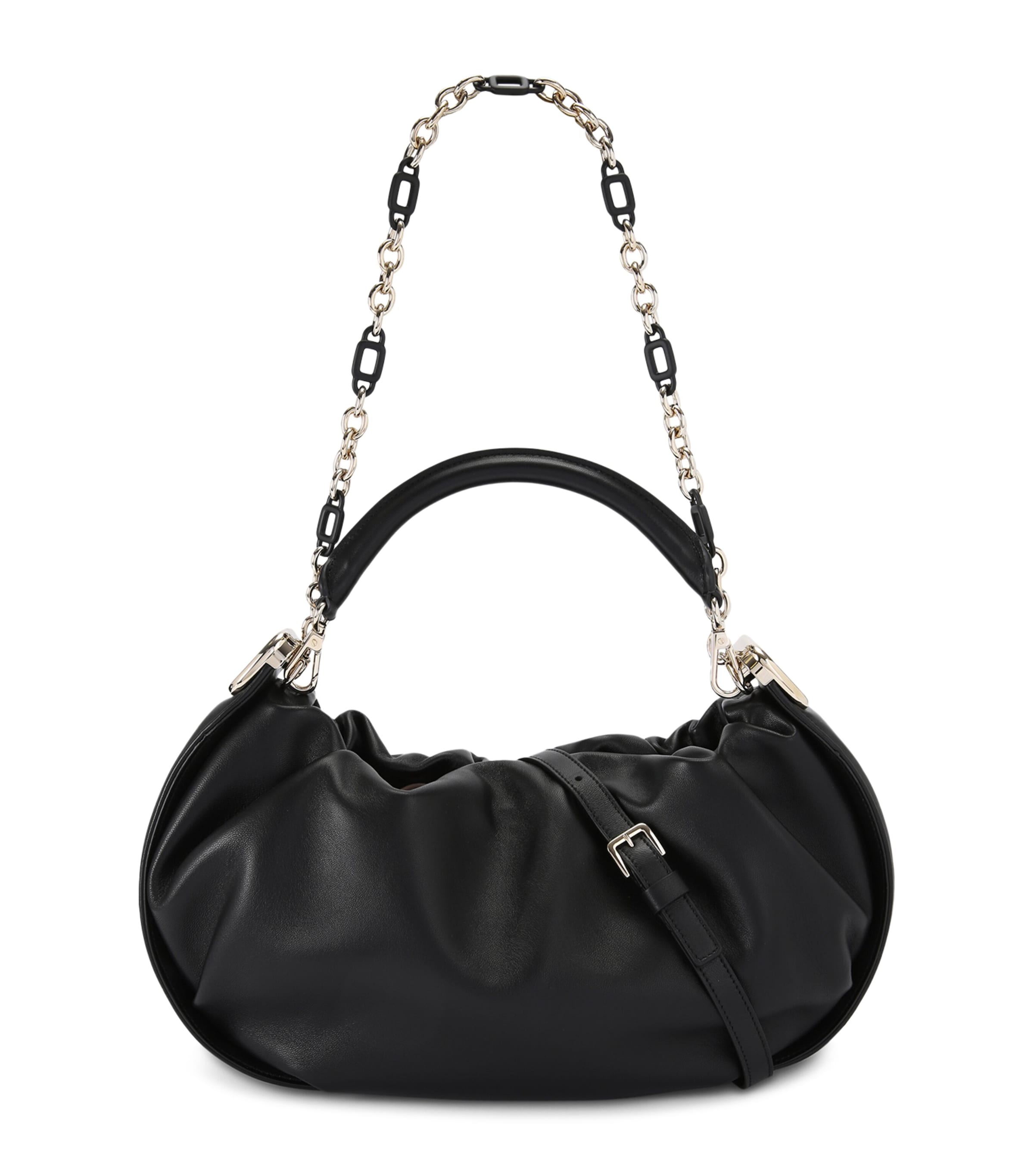 Roger Vivier Medium Leather Choc Royal Shoulder Bag Black Image 1