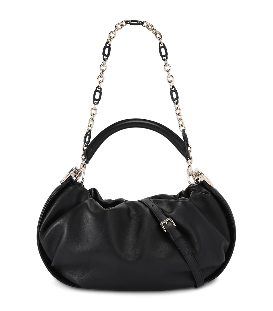 Roger Vivier Medium Leather Choc Royal Shoulder Bag Black Image 1