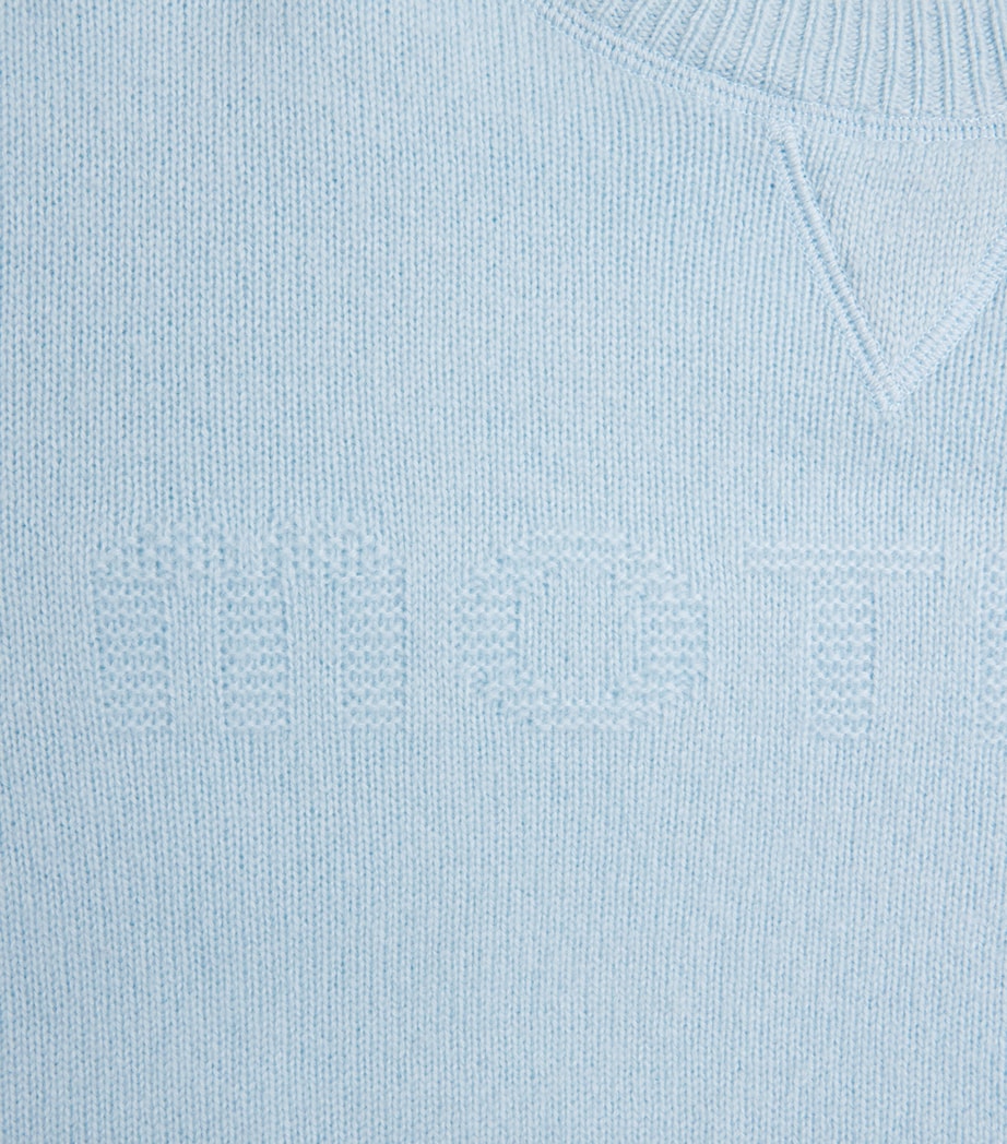 MOTHER Womens Cashmere Logo Sweater Ltb Light Blue Image 6