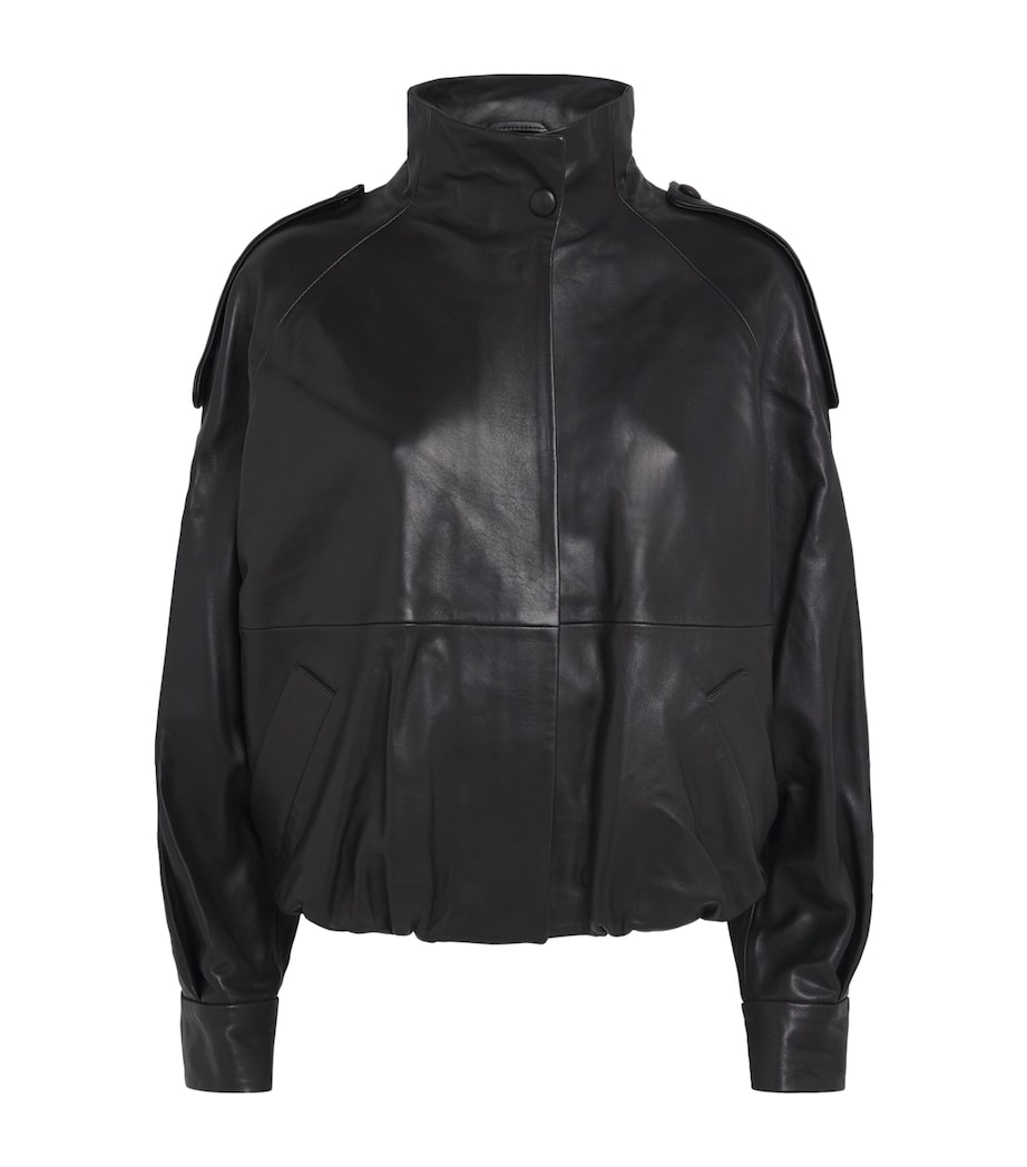 Almada Label Womens Leather Mija Bomber Jacket Black Image 1