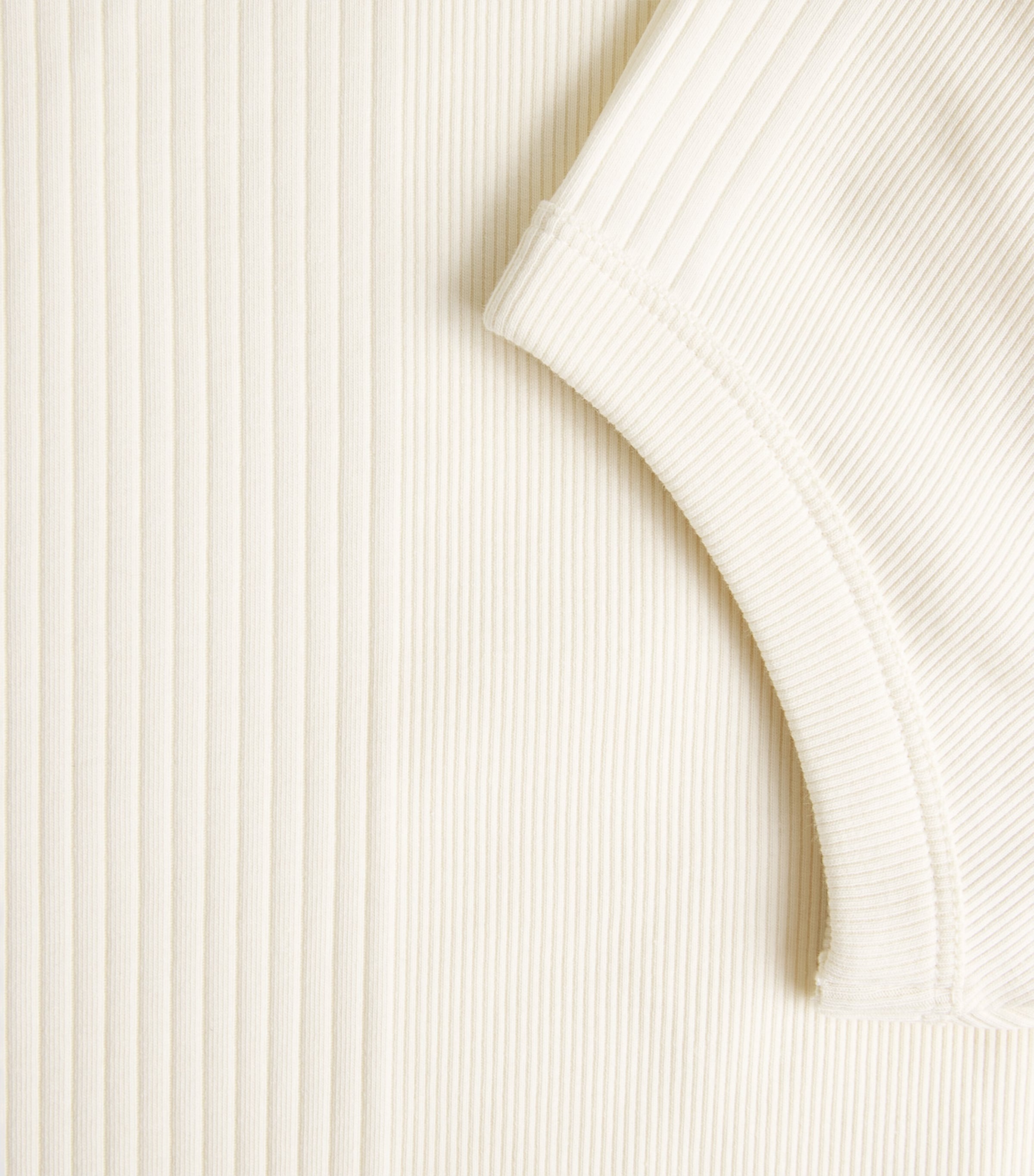ME+EM Womens Stretch-Cotton Rib T-Shirt Cream Image 6