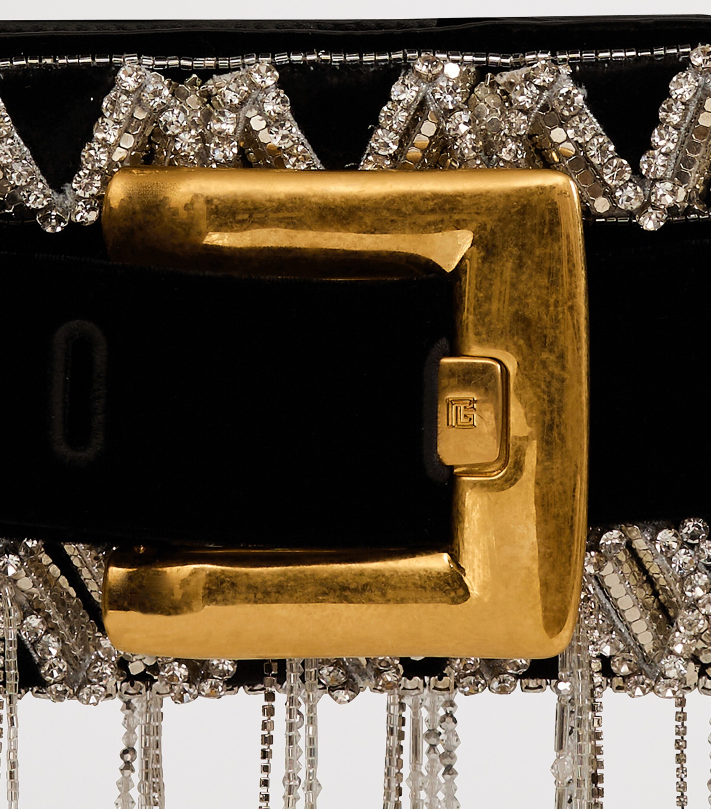 Balmain Embellished Anthem Clutch Bag Eaw Noir/cristal Image 9