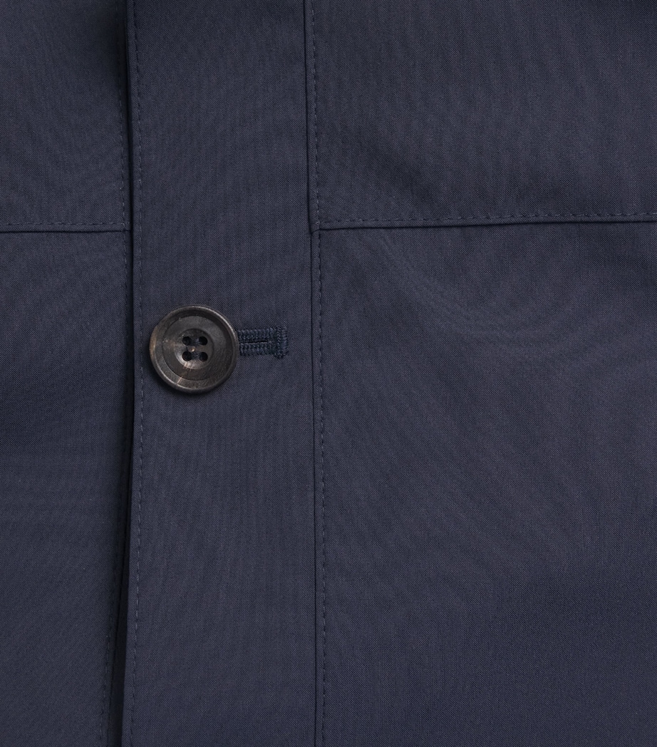 Corneliani Mens Virgin Wool-Blend Overshirt Dark Blue Image 6