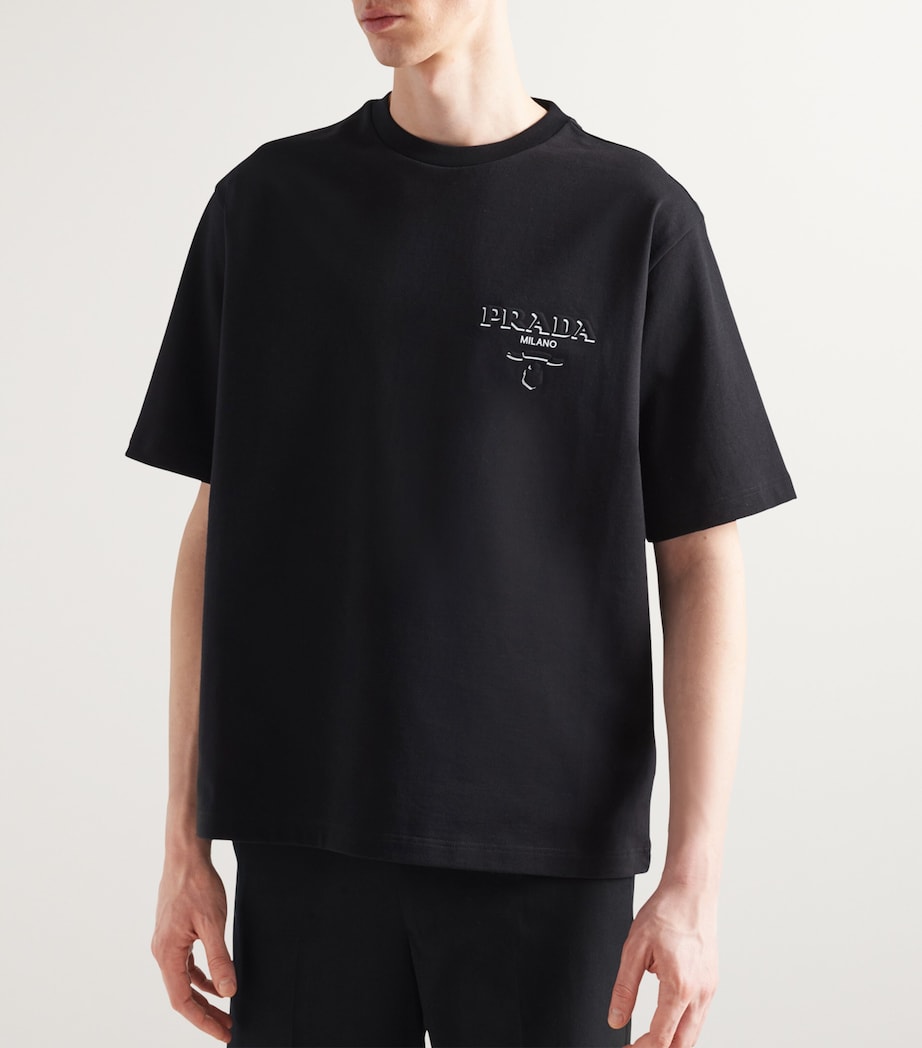 Prada Mens Cotton Logo T-Shirt Image 3