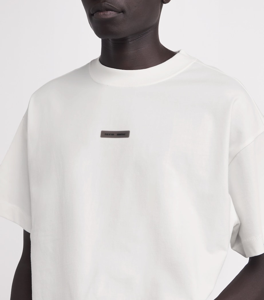 Cotton Oversized Logo T-Shirt BRIGHT WHITE Image 6