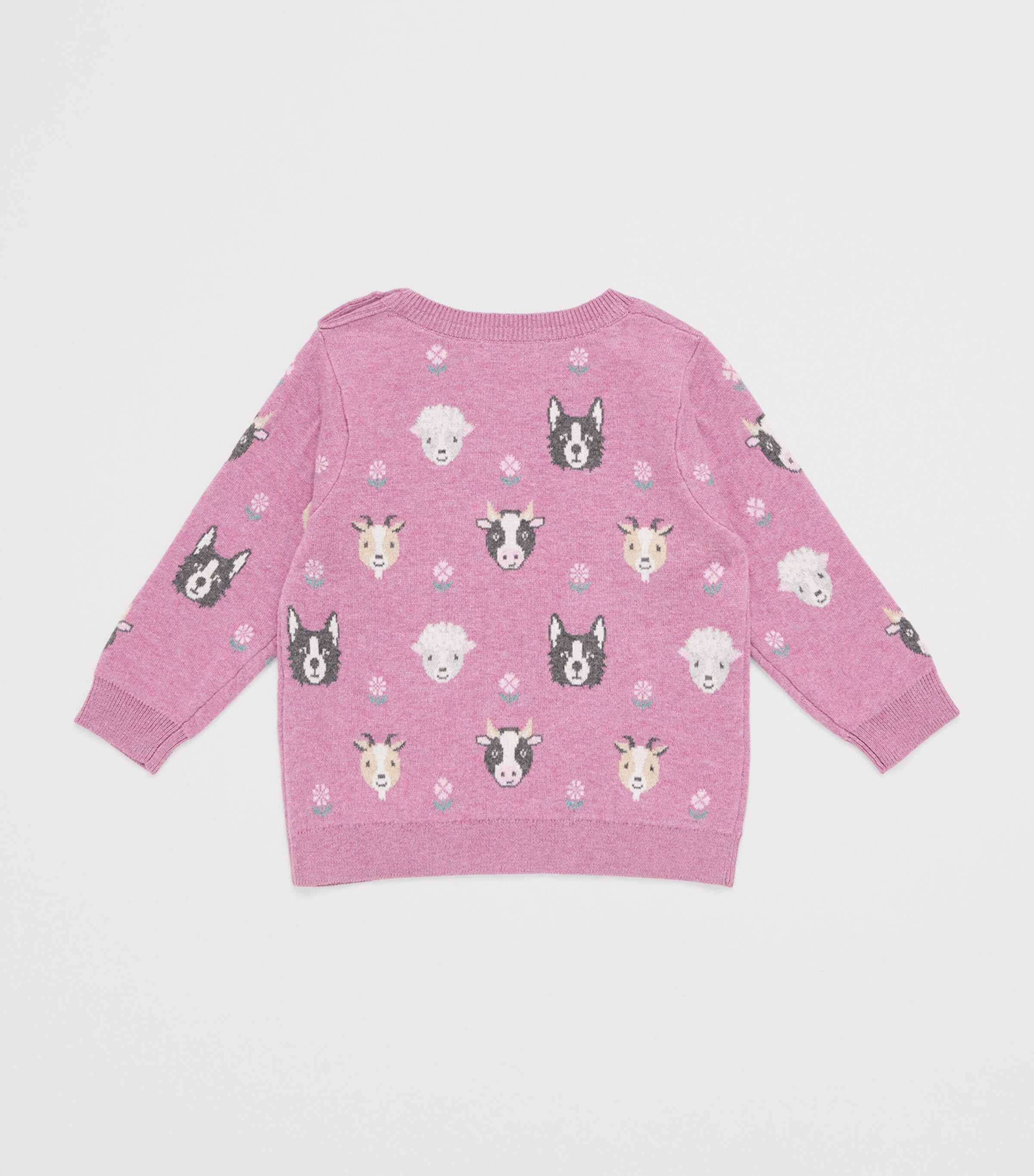 Organic Cotton-Wool Sweater (0-18 Months) LAVENDER FARM FRIEND Image 2