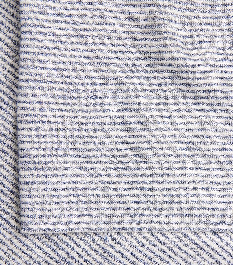 Brioni Mens Linen-Cotton Stripe T-Shirt Image 6