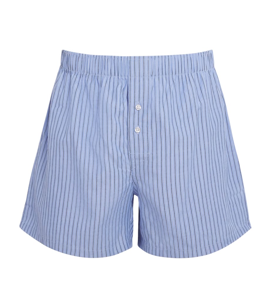 Cotton Striped Boxers BLUE Image 1
