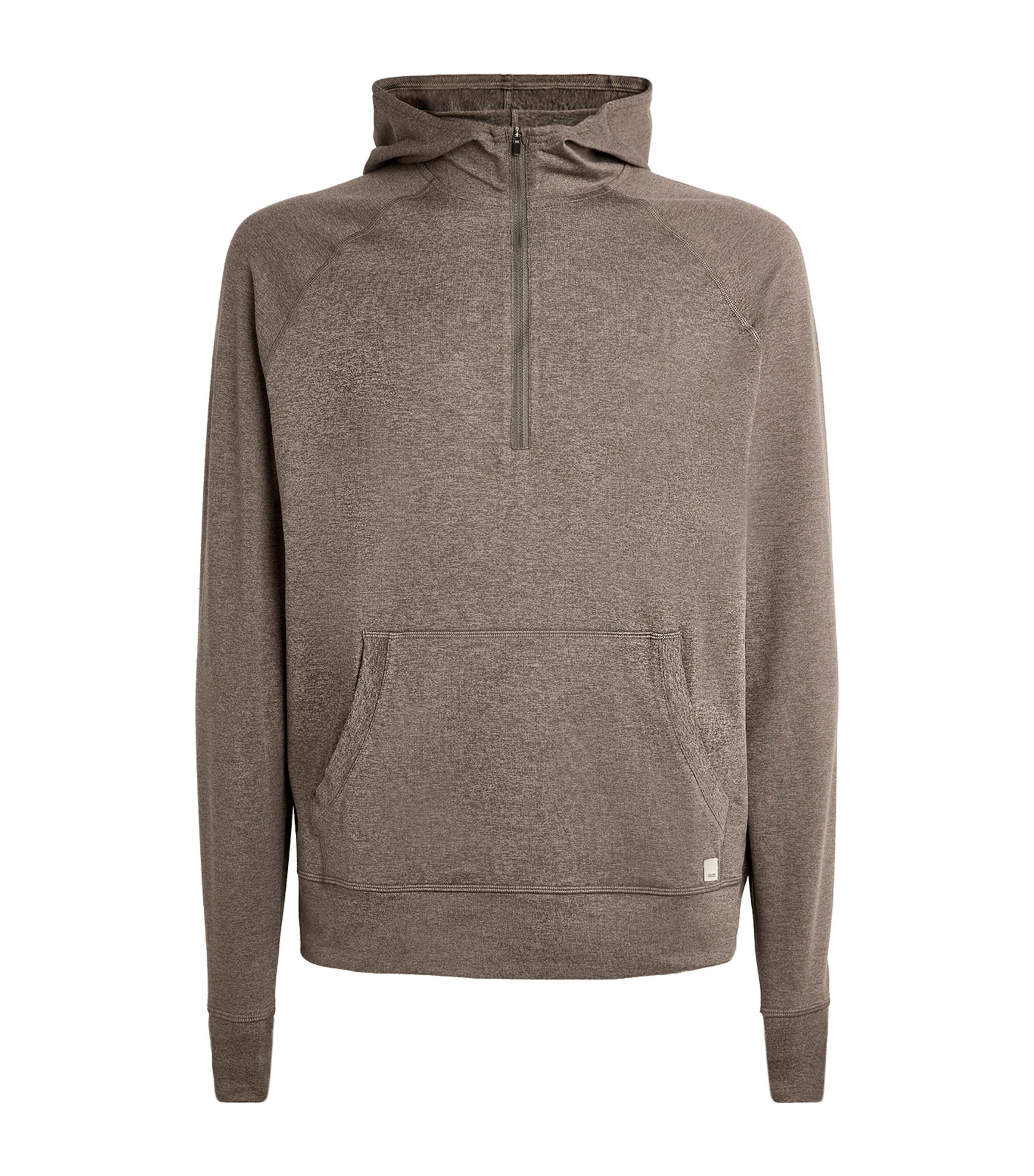 VUORI Mens DreamKnit Ponto Performance Hoodie Warm Grey Heather Image 1