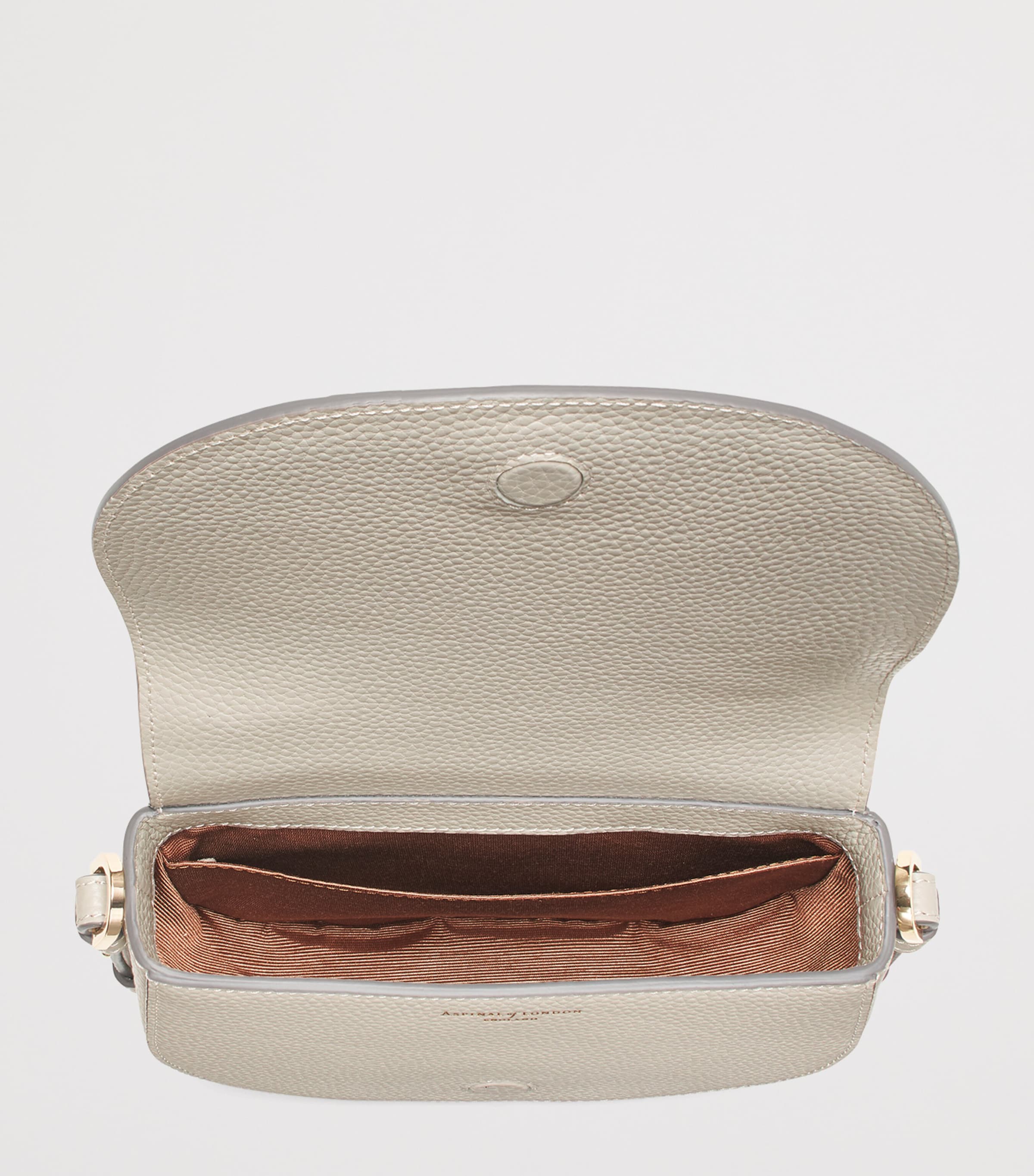 Small Leather Stella Cross-Body Satchel DOVE GREY Image 6