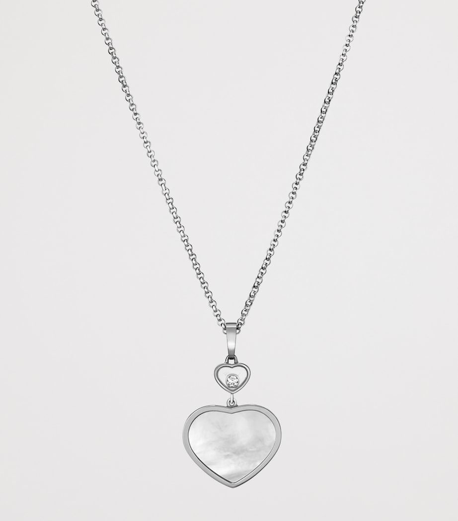 White Gold And Diamond Happy Hearts Pendant 18K WHITE GOLD Image 2