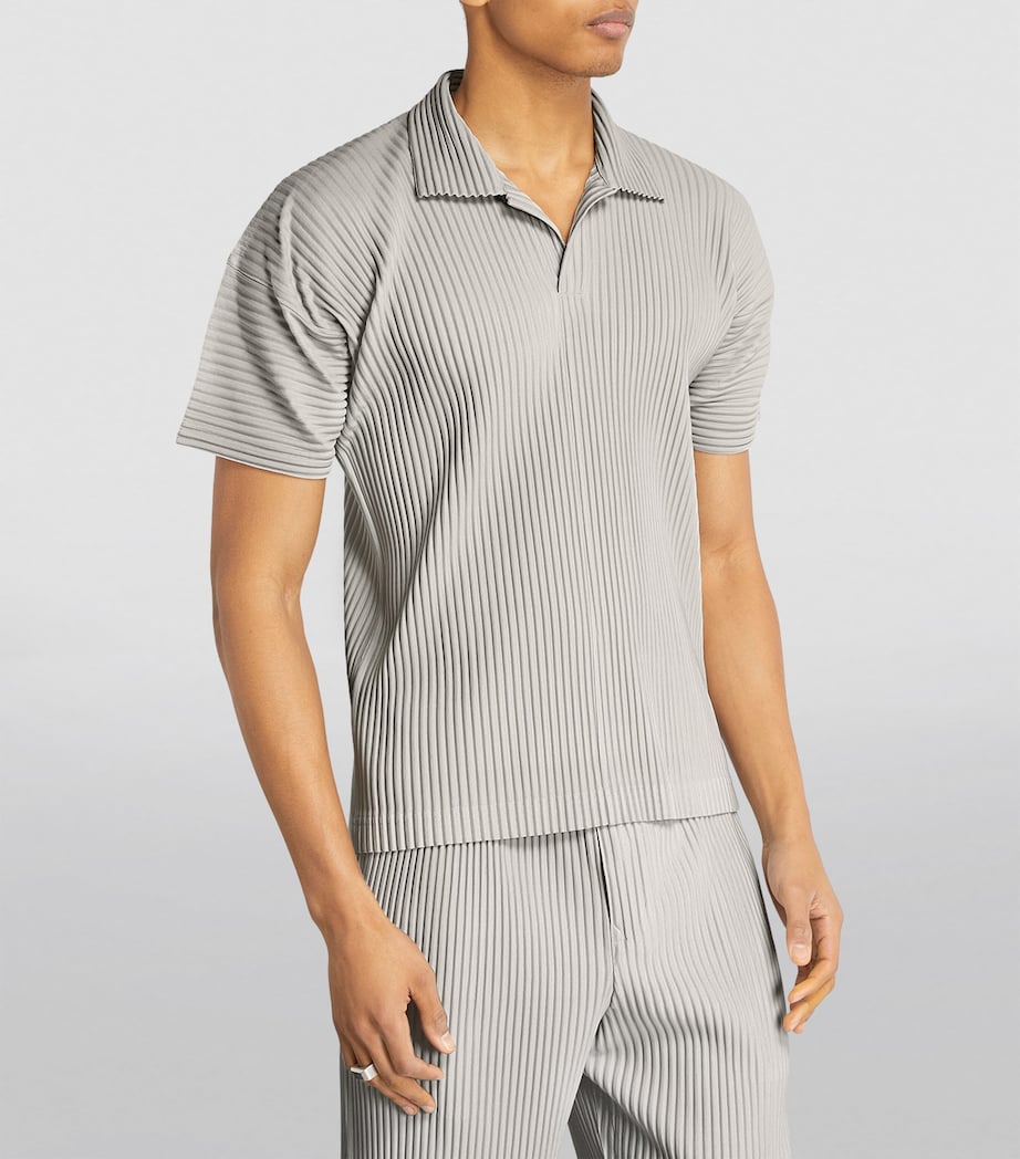Pleated Polo Shirt 11 LIGHT GRAY Image 3