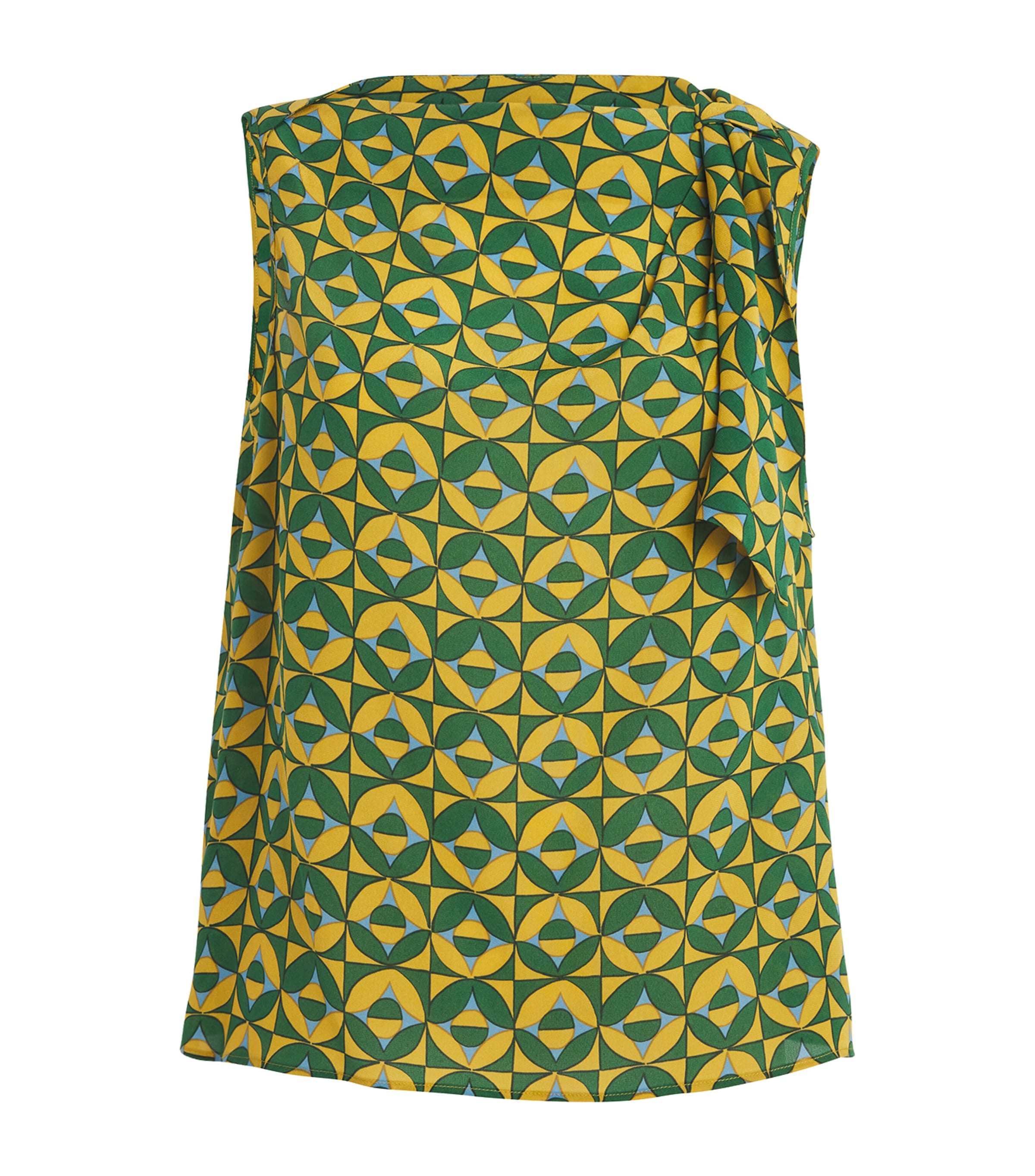 Shop Weekend Max Mara Silk Sleeveless Blouse In Green