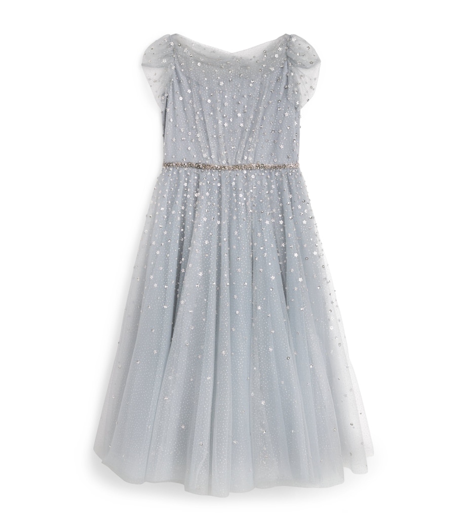 Tulle Starry Night Dress (6-14 Years) 1004 ARCTIC GREY Image 1