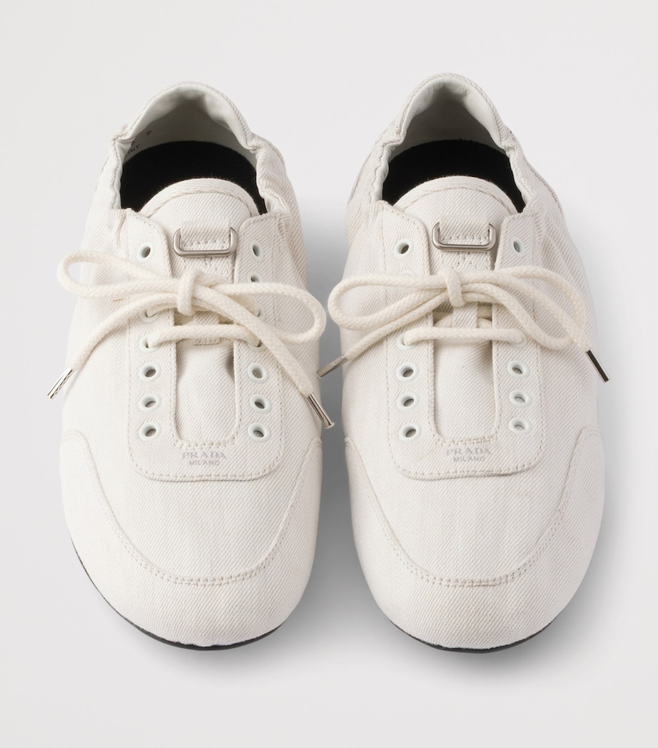 Prada Denim Collapse Sneakers White Image 5