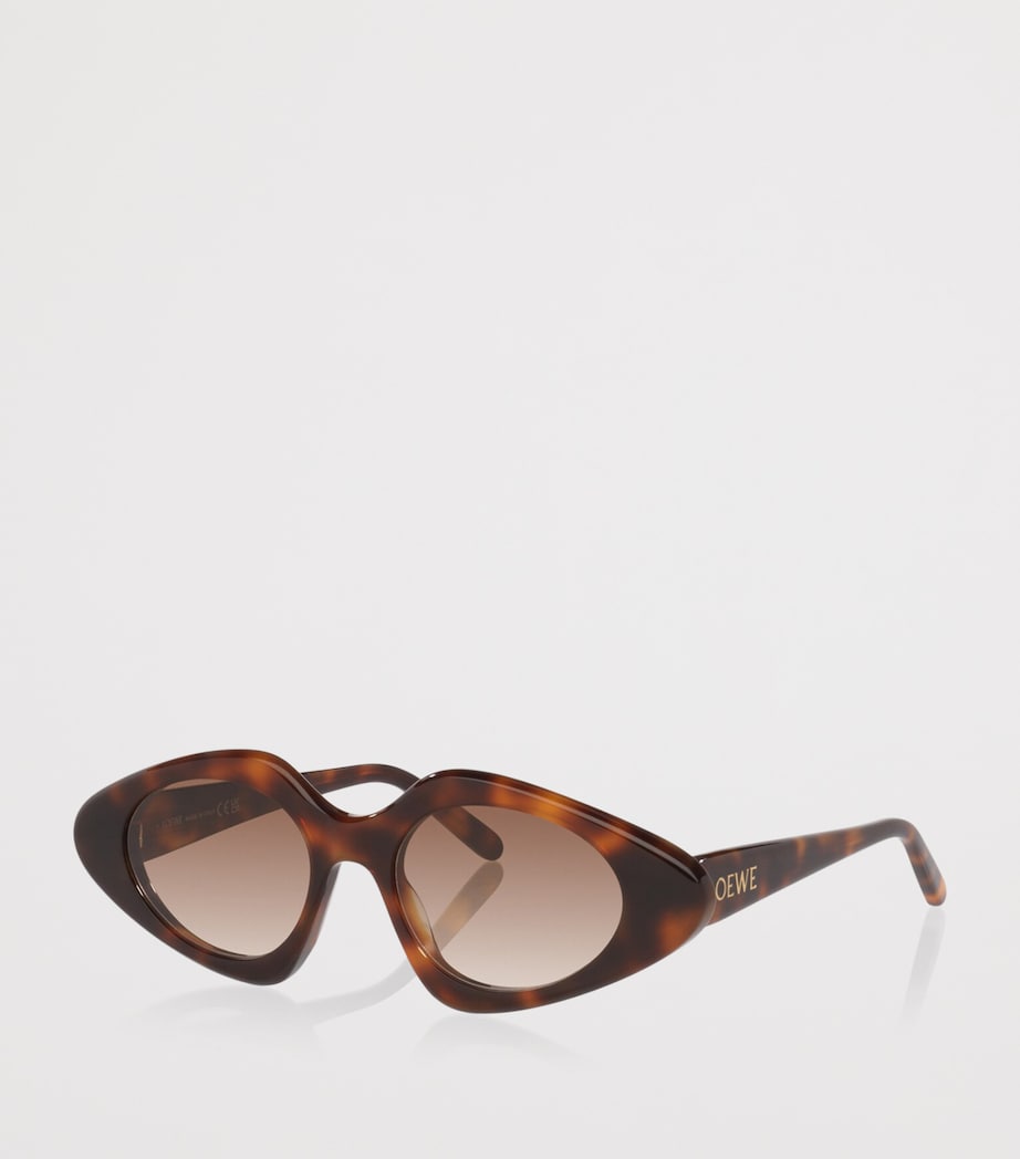 LOEWE Tortoiseshell Triangle Slim Sunglasses Brown Image 2