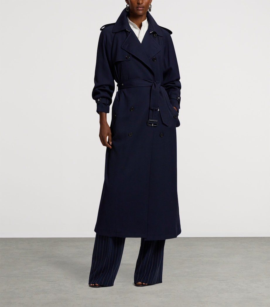 Wool-Blend Alecia Trench Coat NAVY-410 Image 9