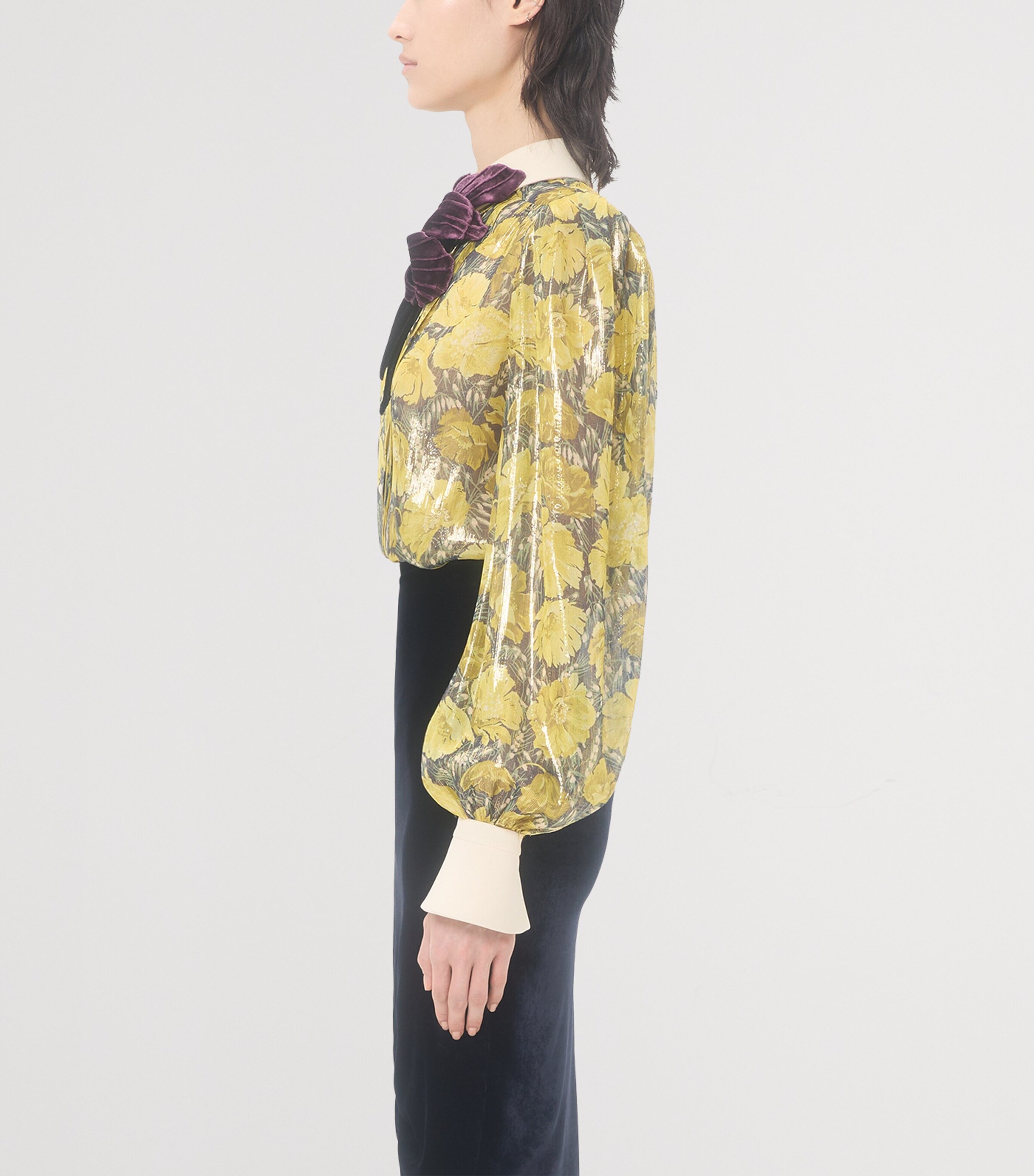 Valentino Womens Embroidered Poppy Print Blouse Image 3