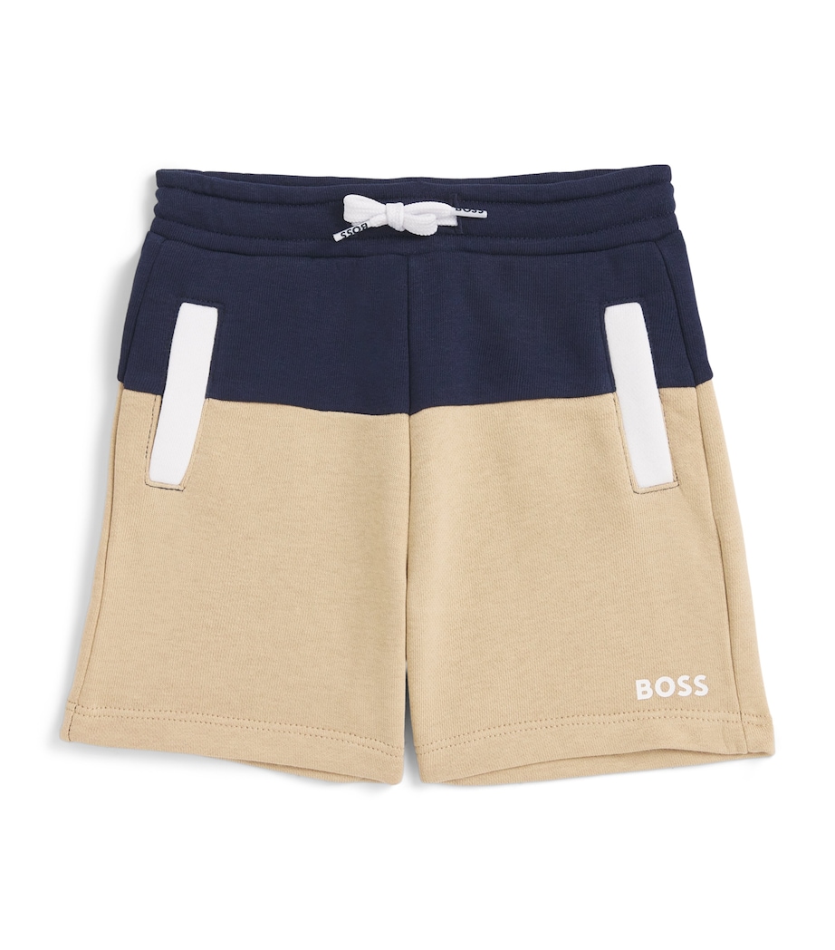 BOSS Kidswear Stretch-Cotton Logo Sweatshorts (3-18 Months) Navy Image 1