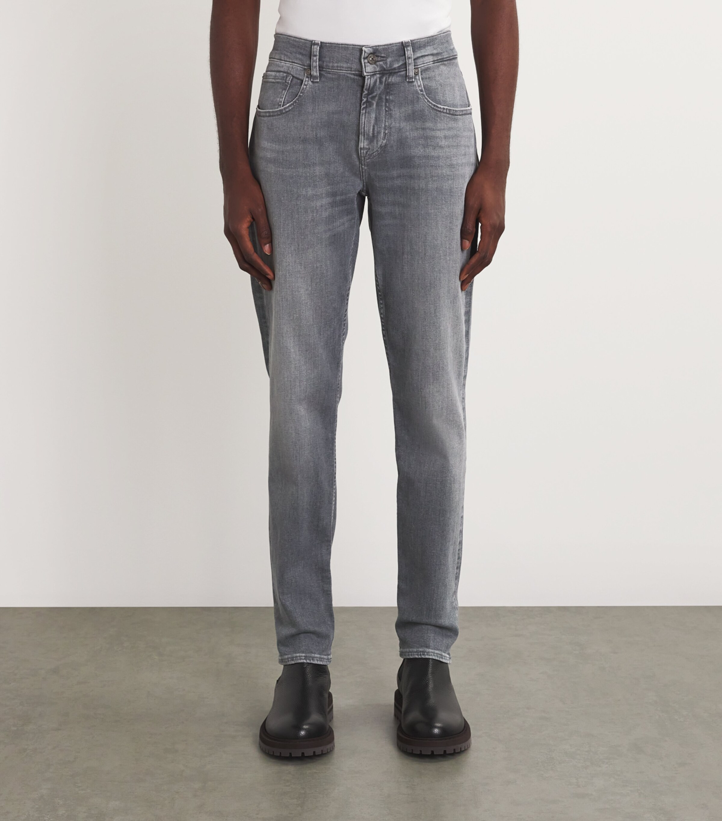 [GRAVER]★THIS NAMESMILE SLIM TAPERED DENIM PANTS ND119 - SMOKE GREY DENIM | Nama Denim